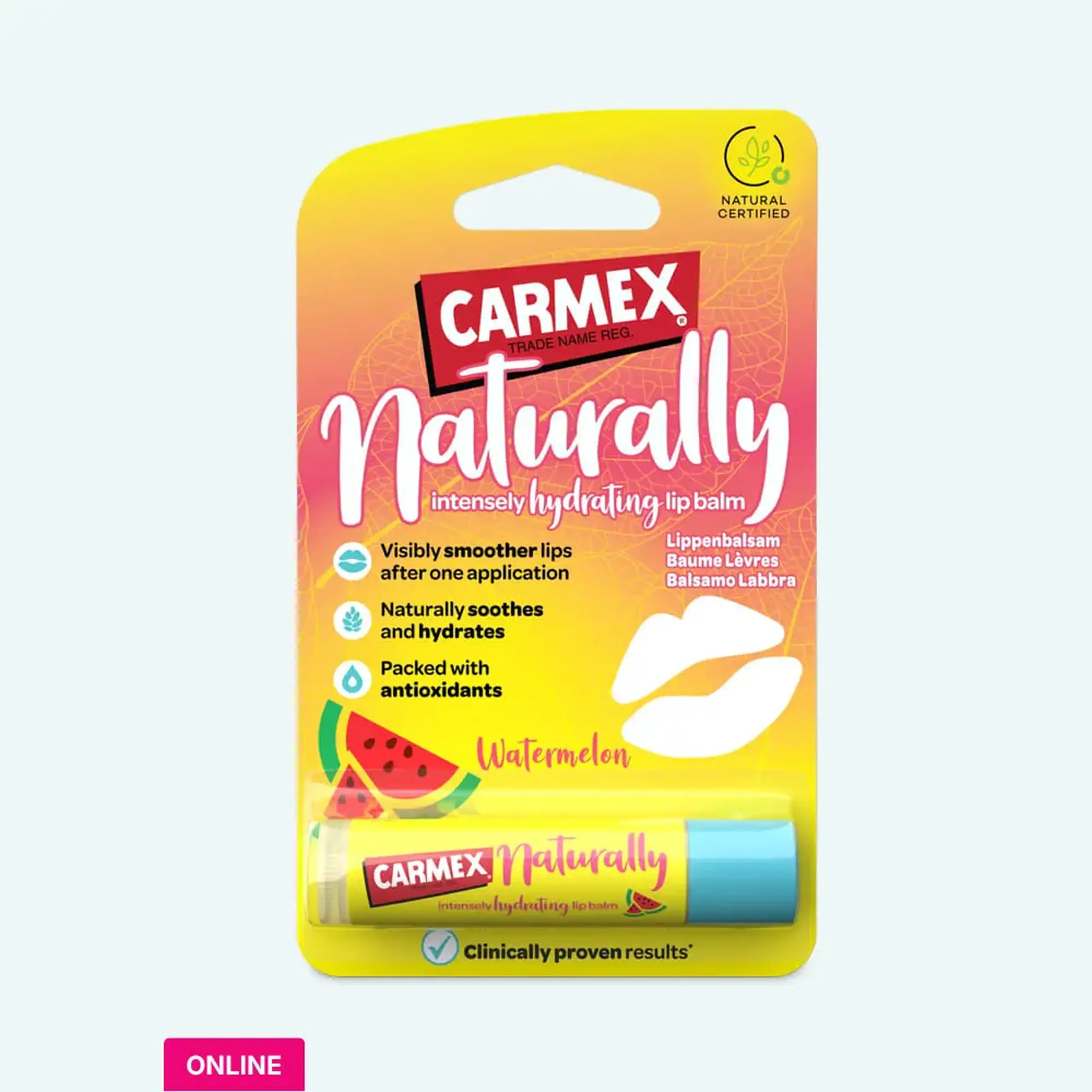 Balsam pentru buze CARMEX Stick Naturally Watermelon