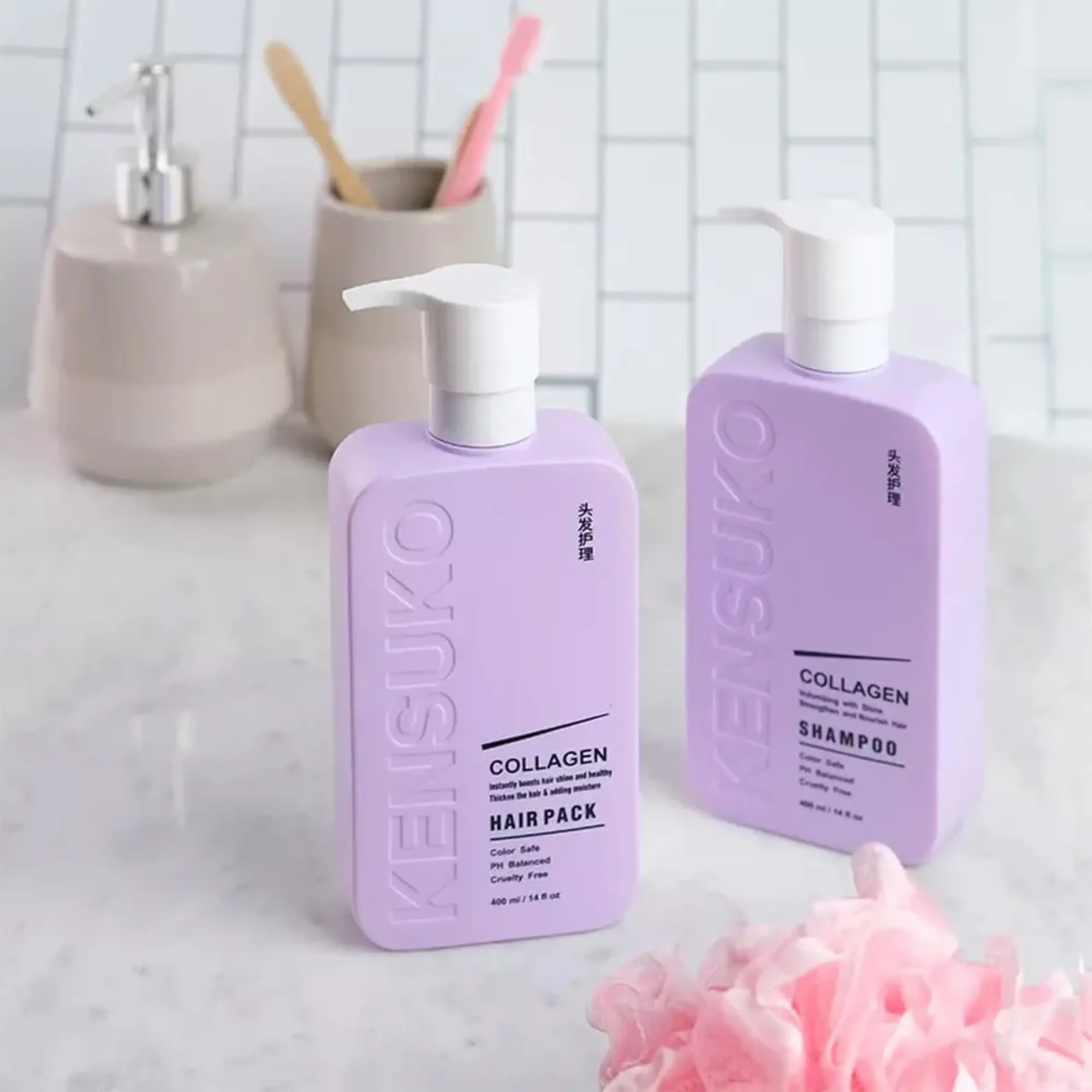 Șampon pentru părul subțire și fără volum KENSUKO collagen for volumeeless and thin hair shampoo 400ml
