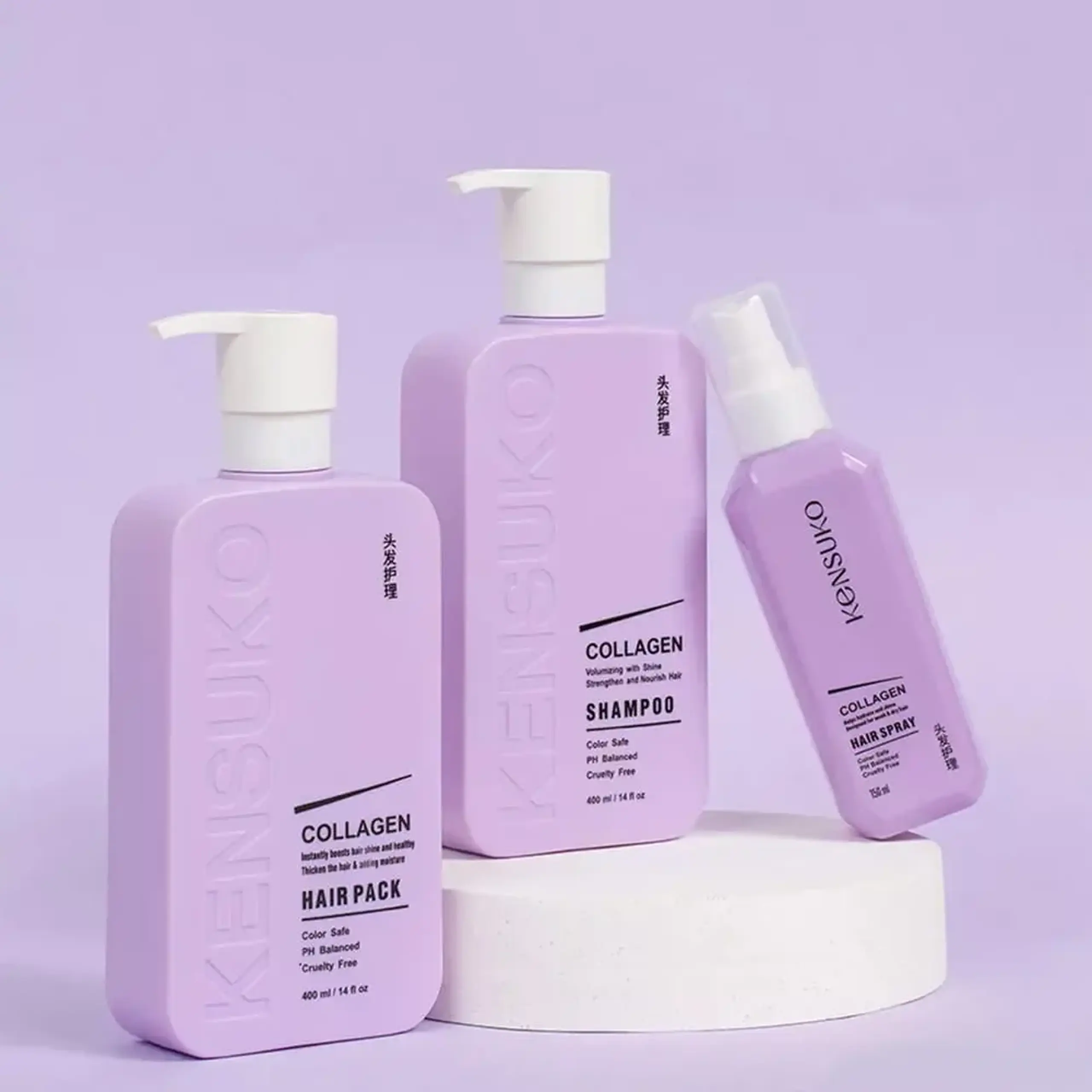 Șampon pentru părul subțire și fără volum KENSUKO collagen for volumeeless and thin hair shampoo 400ml