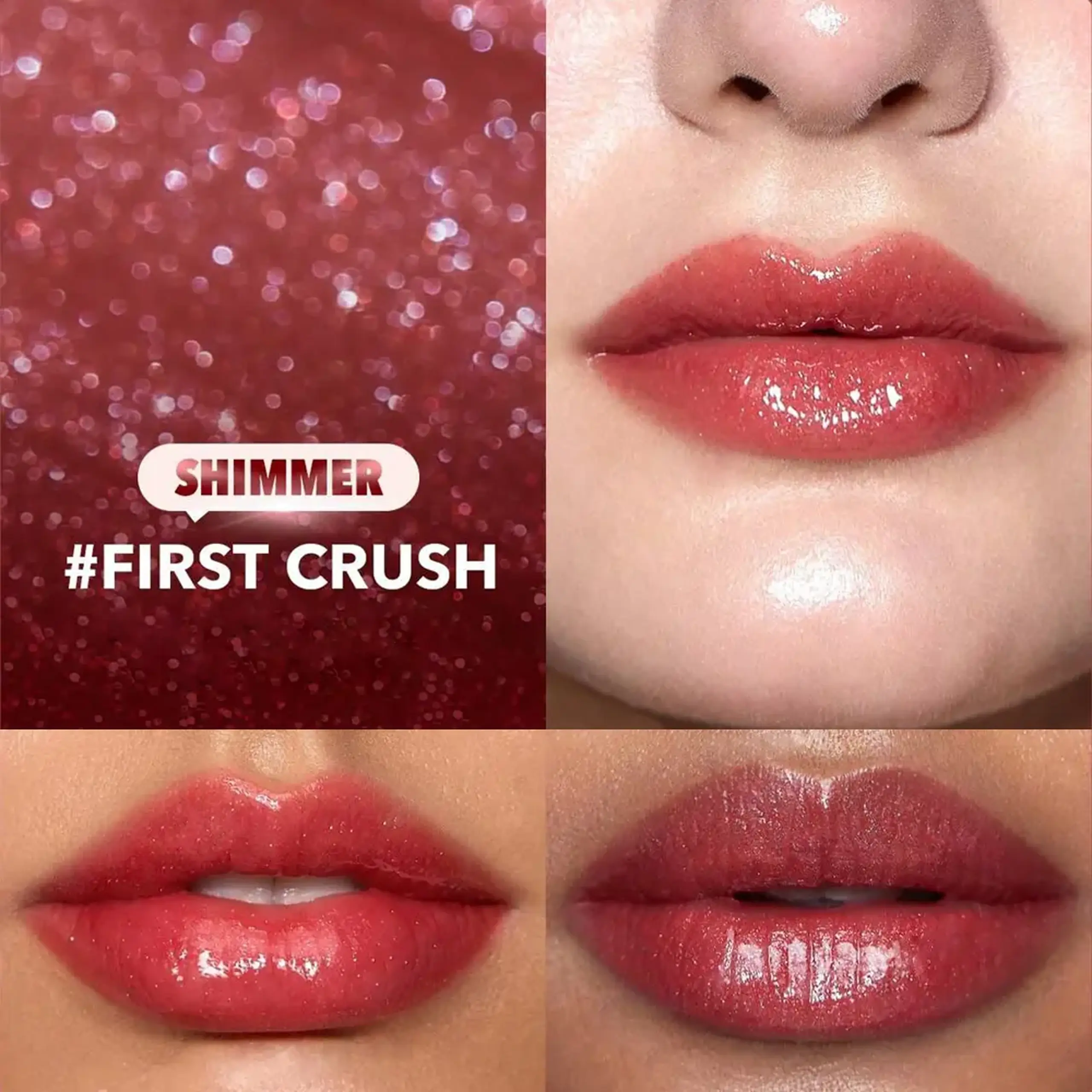 Luciu de buze cu efect de strălucire Sheglam Pout-Perfect Shimmer Lip Plumper-First Crush