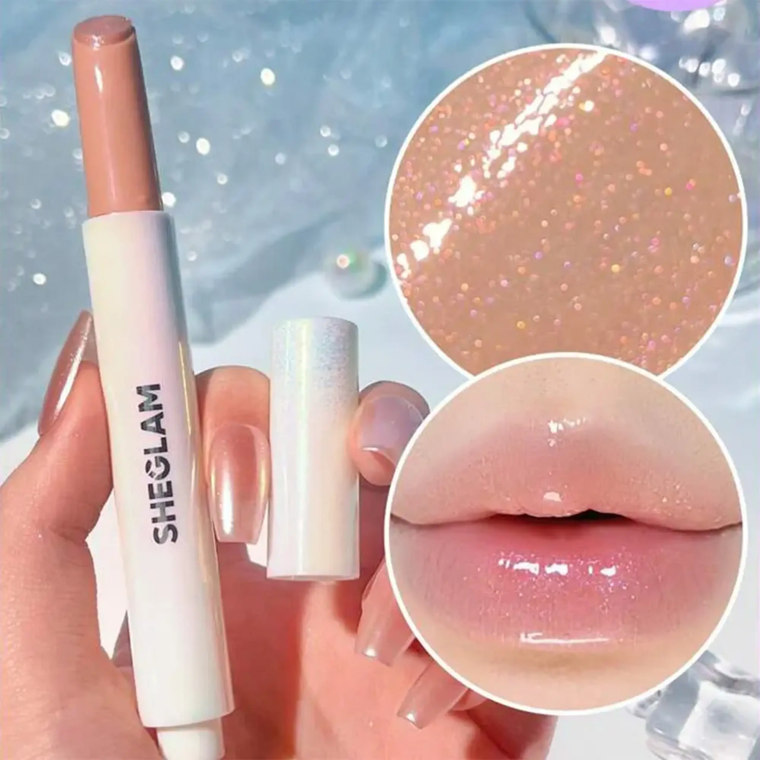 Luciu de buze cu efect de strălucire Sheglam Pout-Perfect Shimmer Lip Plumper Sugar Crystal