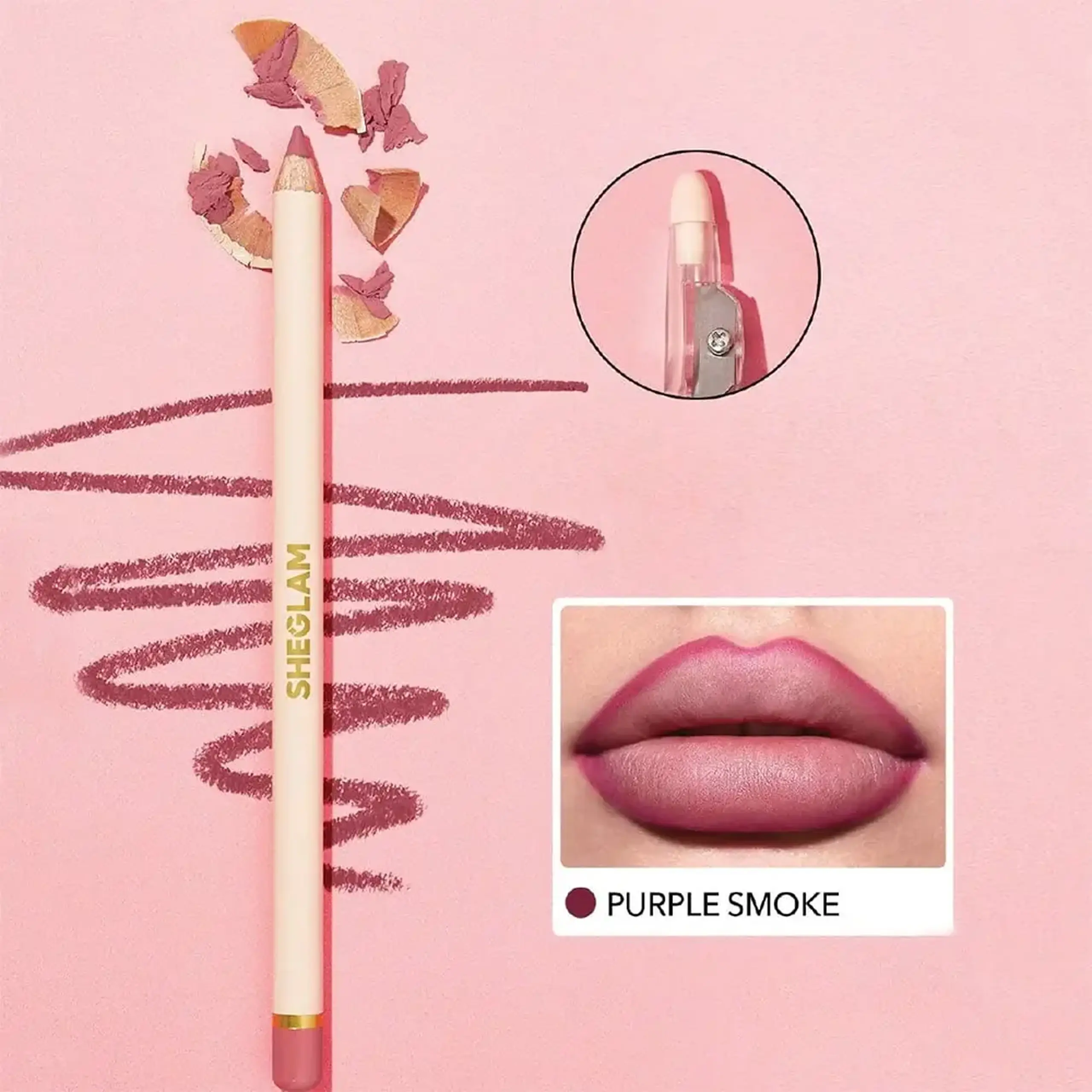 Creion de buze Sheglam Lip Facts Lip Liner Purple Smoke