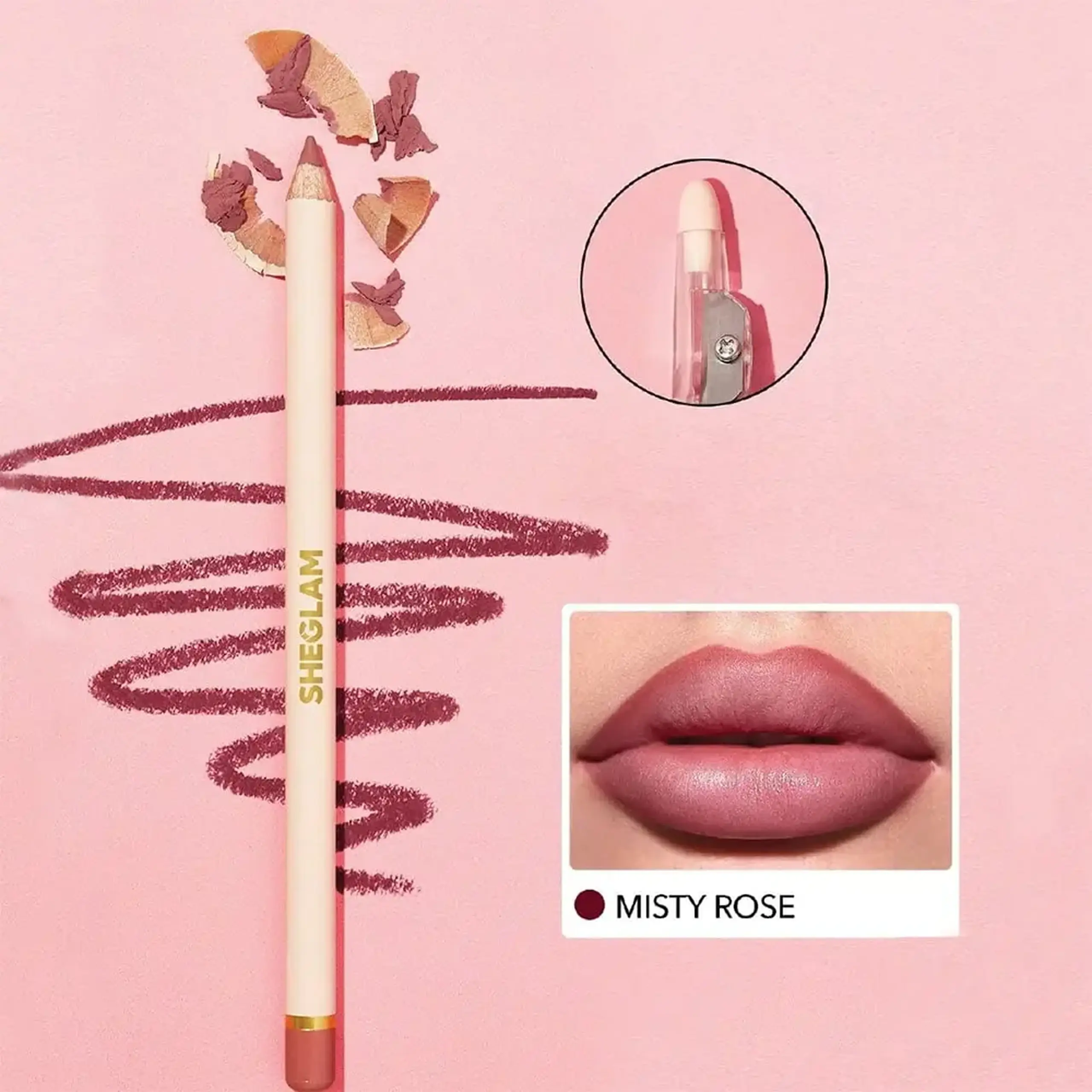 Creion de buze Sheglam Lip Facts Lip Liner Misty Rose