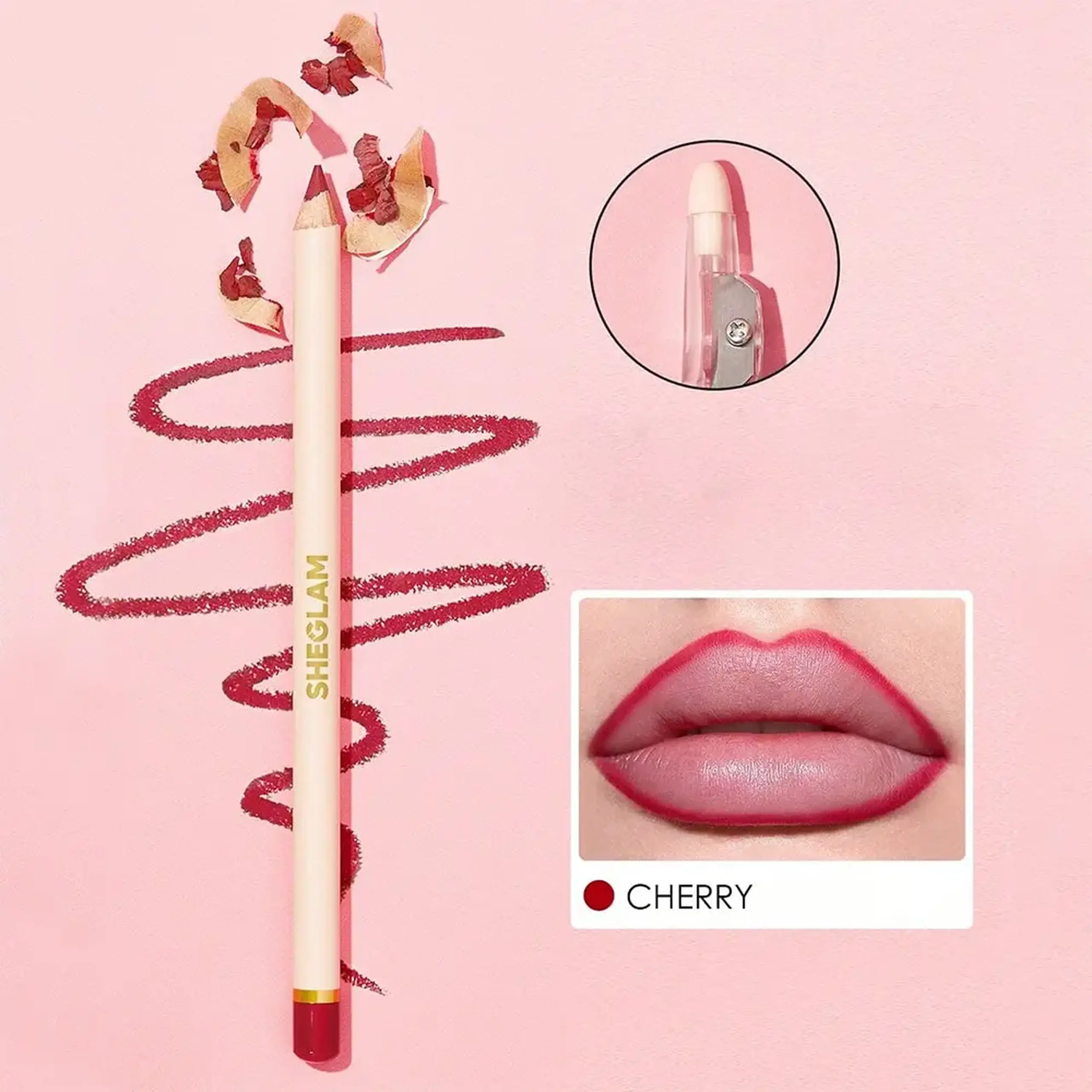 Creion de buze Sheglam Lip Facts Lip Liner Cherry