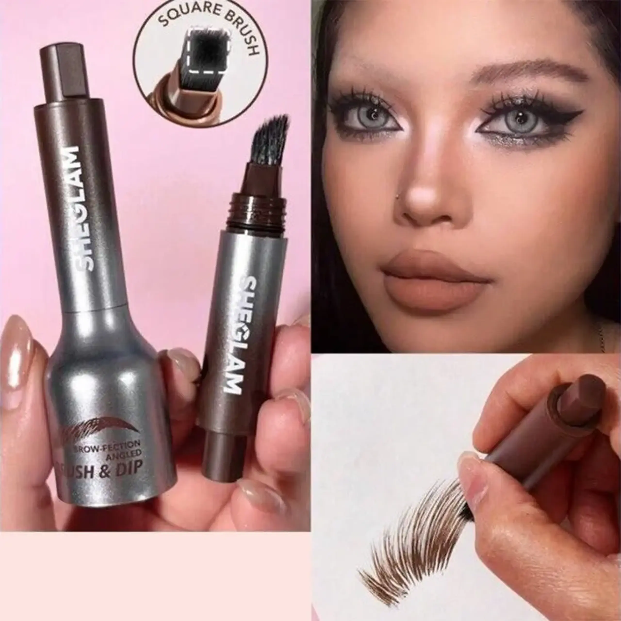 Rimel pentru sprâncene Sheglam Brow-Fection Angled Brush&Dip-Chocolate