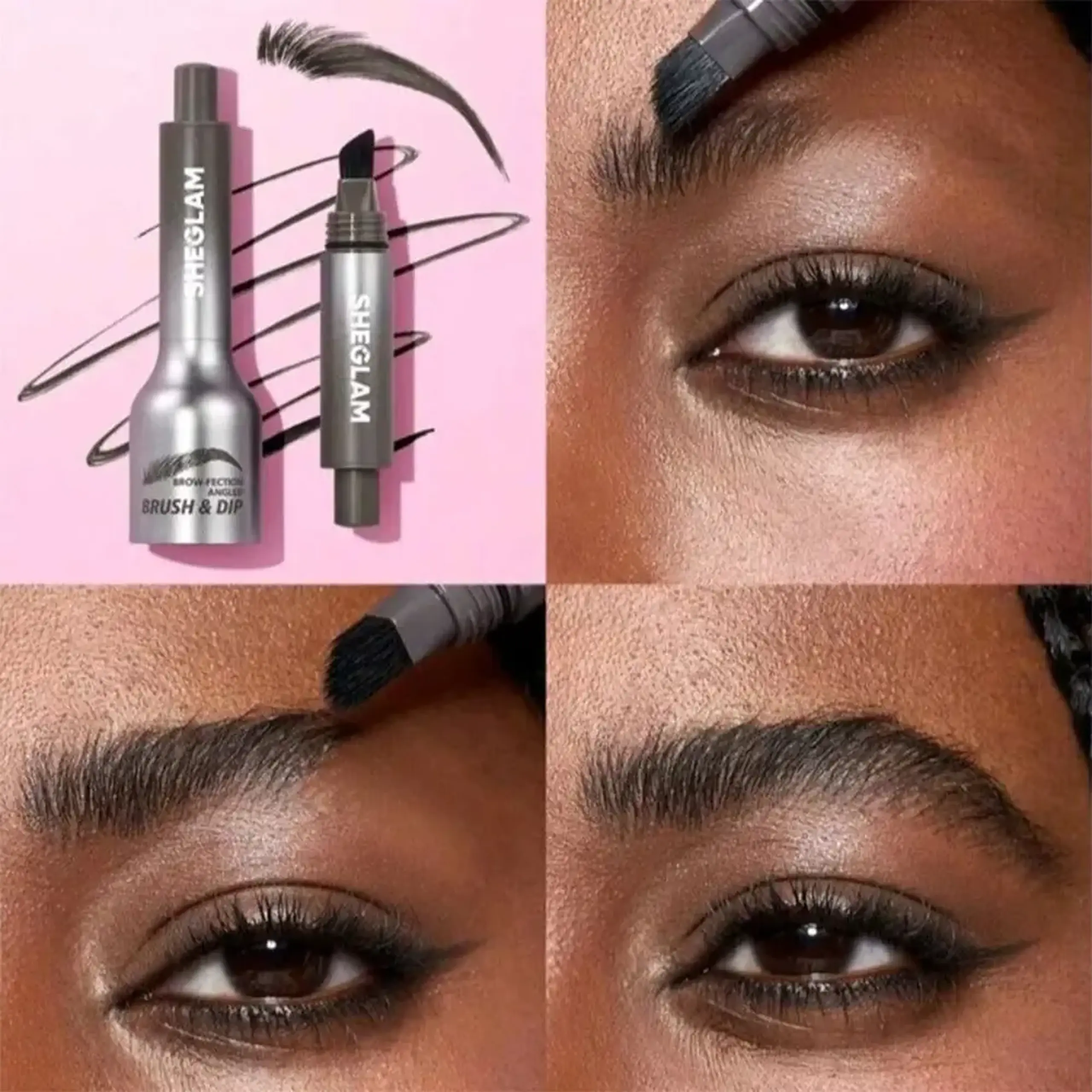 Rimel pentru sprâncene Sheglam Brow-Fection Angled Brush & Dip Espresso