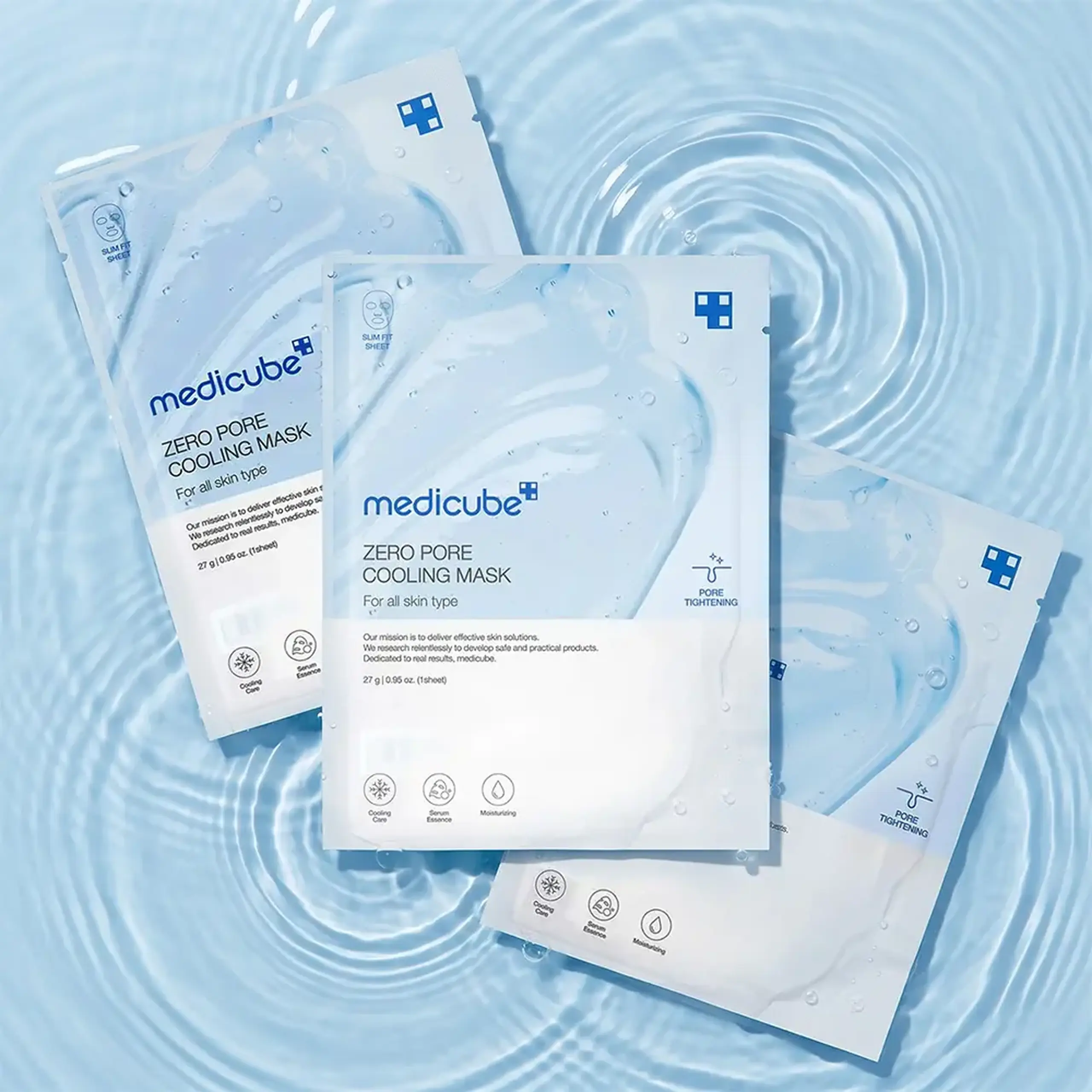 Mască din țesătură cu efect răcoritor pentru pori MEDICUBE Zero Pore Cooling Mask – 27 g