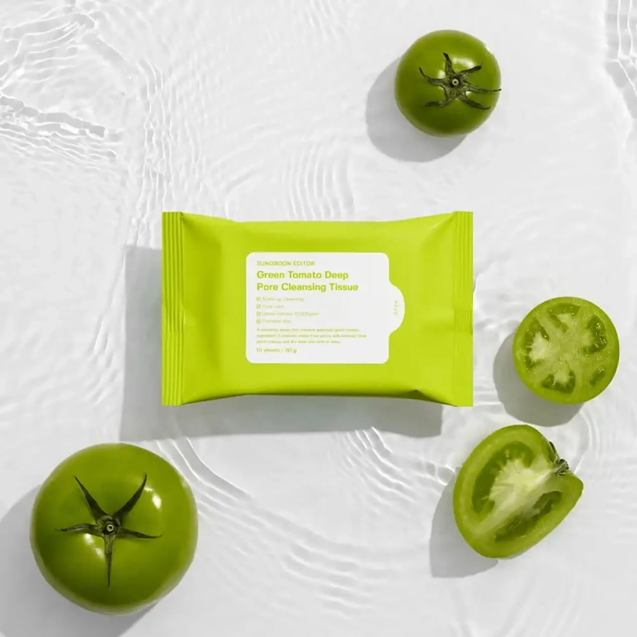 Șervețele demachiante Sungboon Editor Green Tomato Deep Pore Cleansing Tissue 10pcs