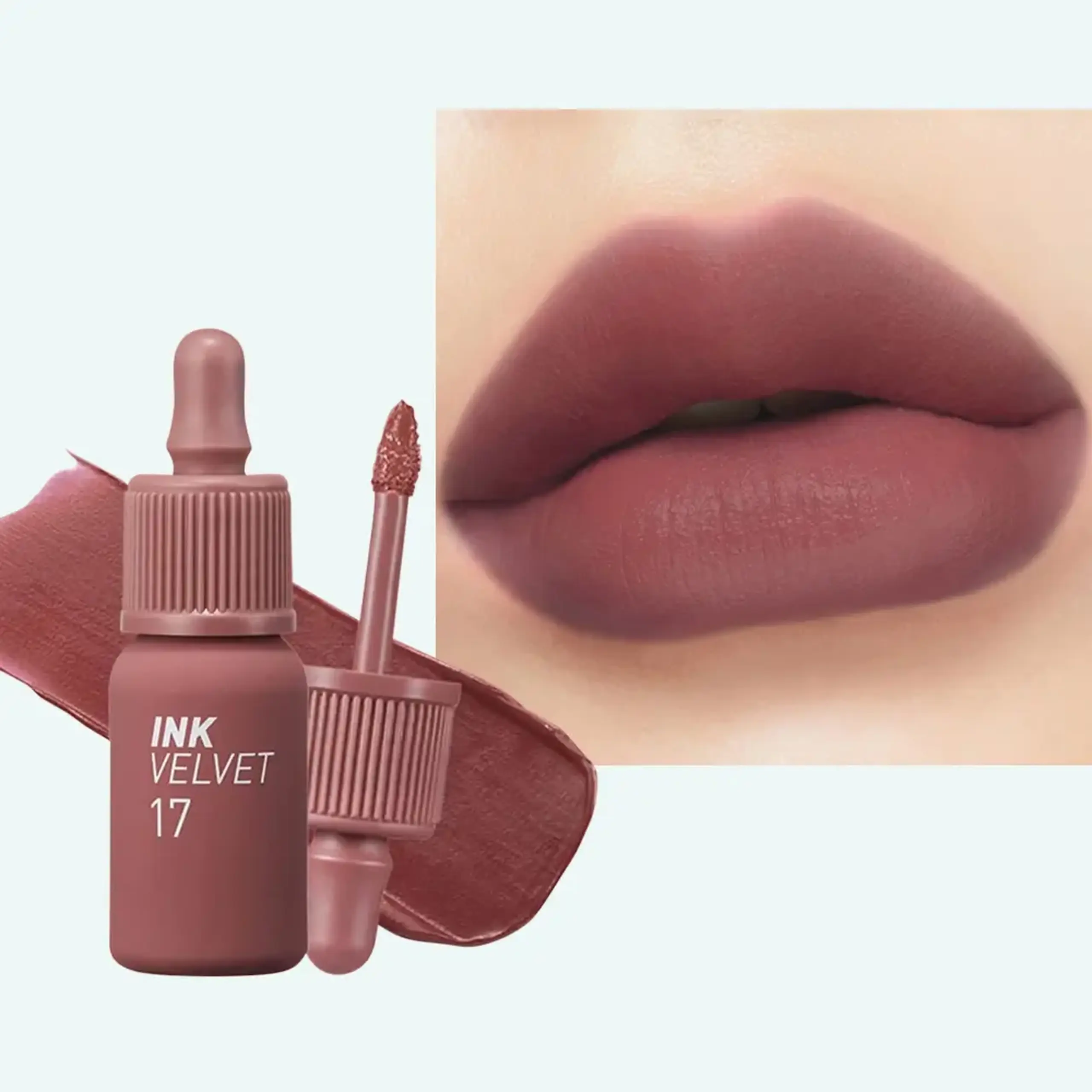 Tint de buze mat Tint de buze Peripera Ink The Velvet 017 ROSY NUDE