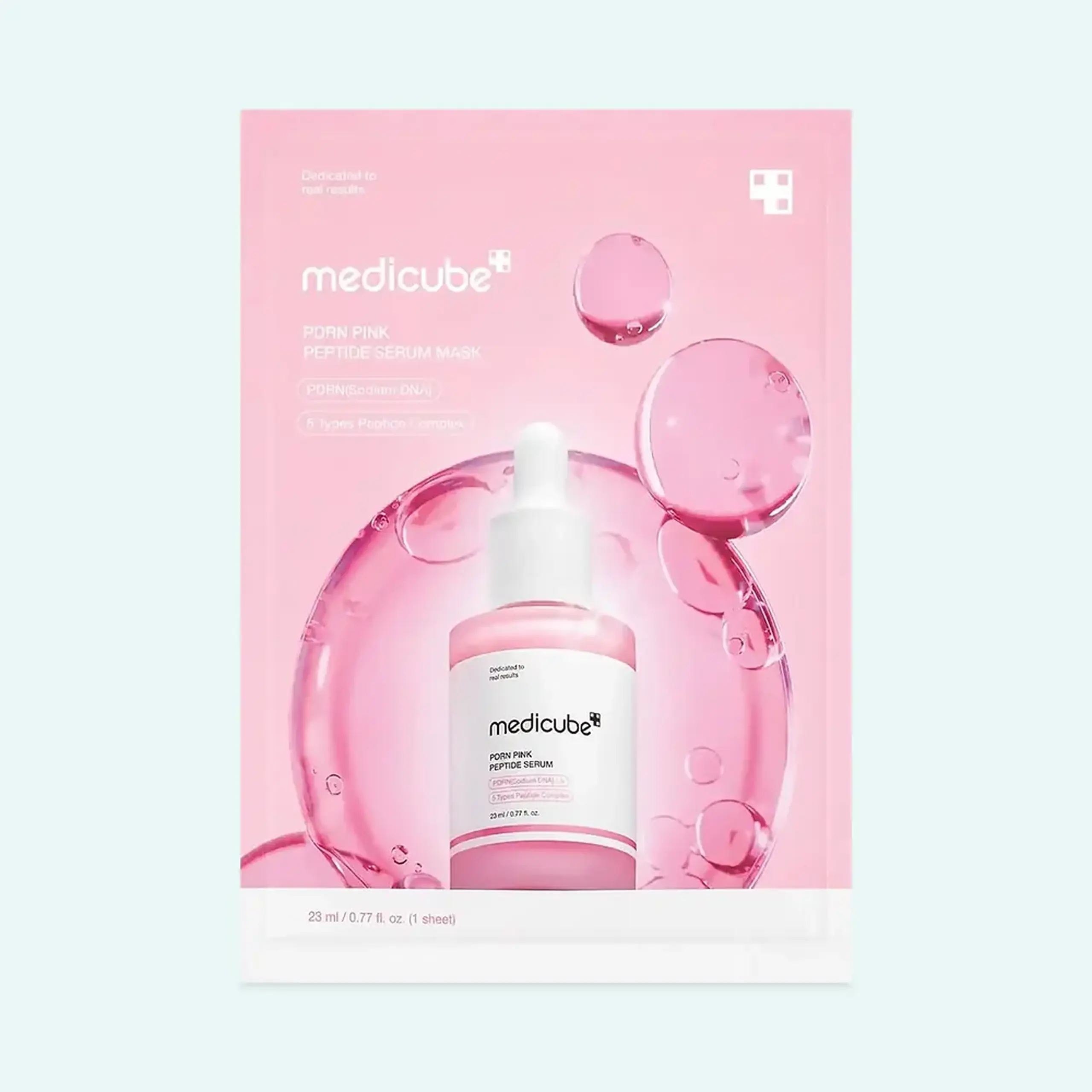 Mască țesătură cu PDRN și peptide MEDICUBE PDRN Pink Peptide Serum Mask 22 g