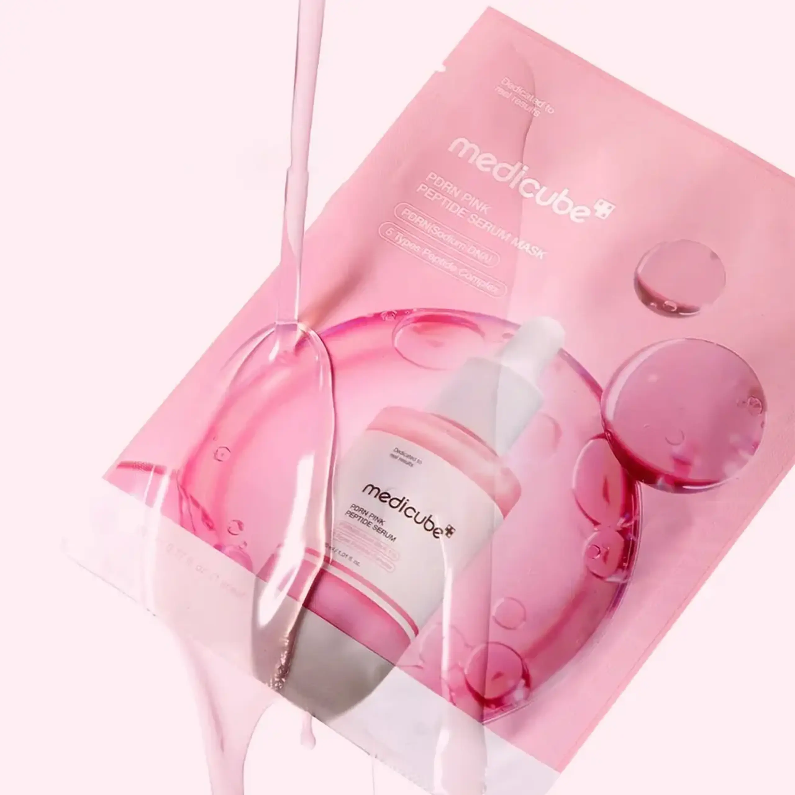 Mască țesătură cu PDRN și peptide MEDICUBE PDRN Pink Peptide Serum Mask 22 g