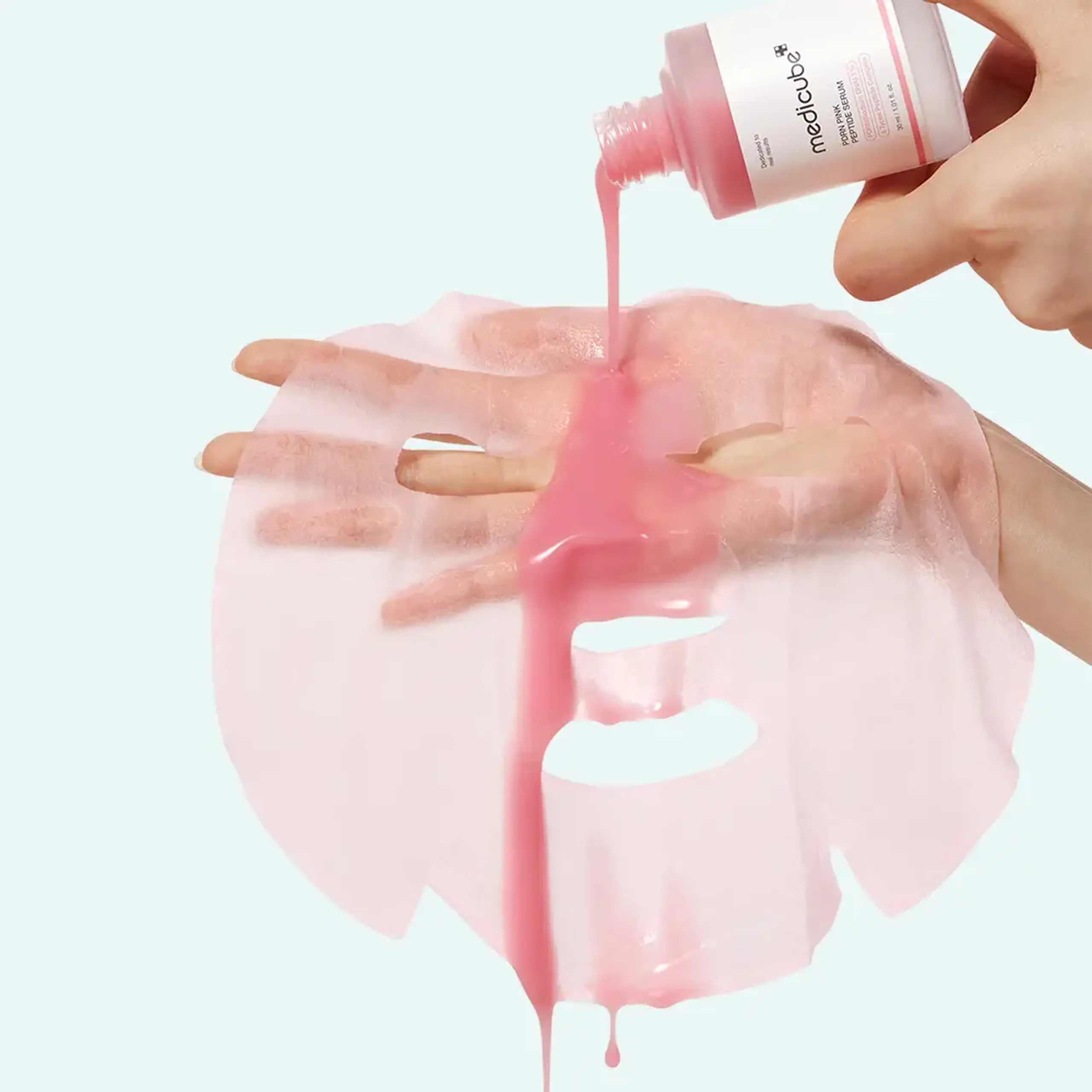Mască țesătură cu PDRN și peptide MEDICUBE PDRN Pink Peptide Serum Mask 22 g