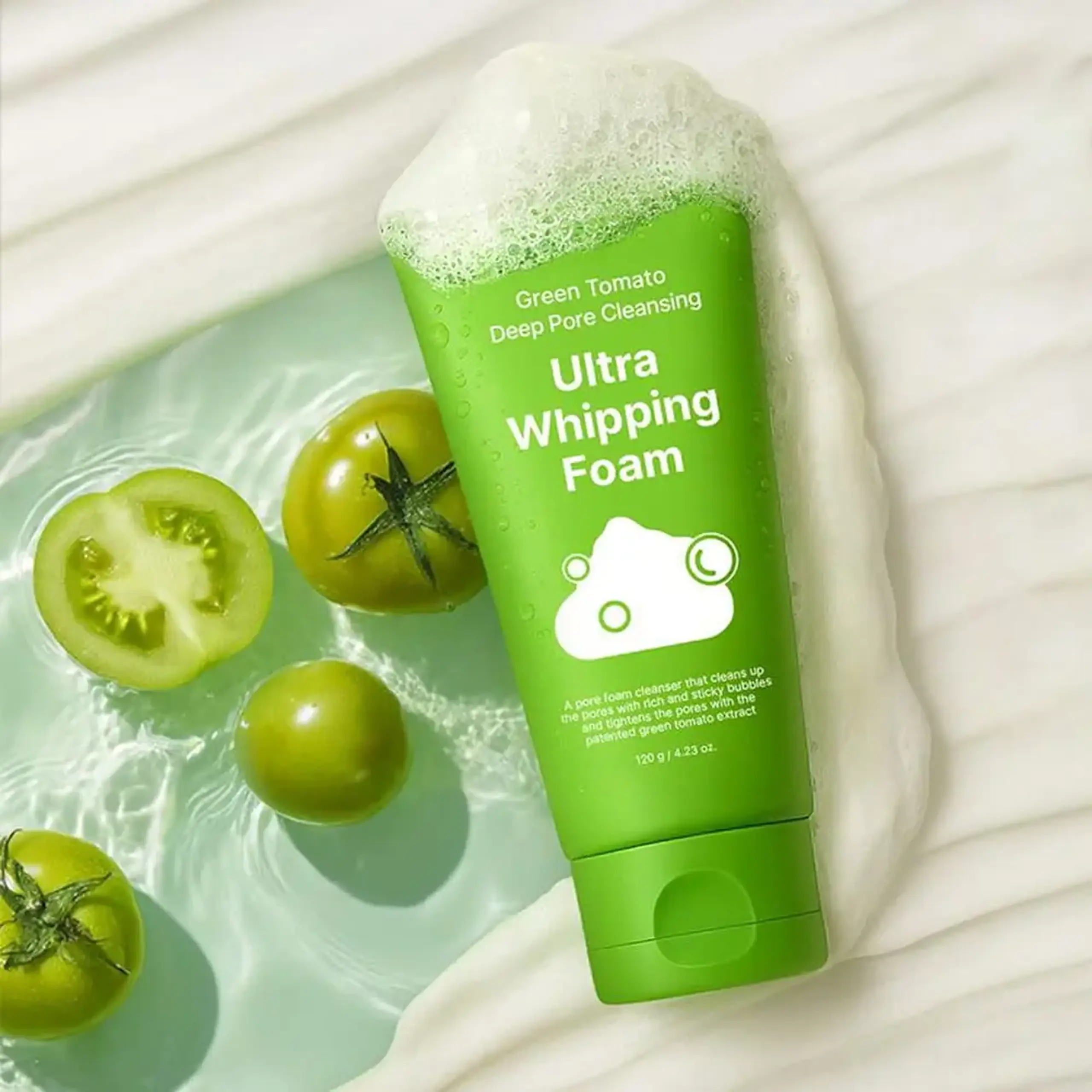 Spumă pentru față Sungboon Editor Green Tomato Deep Pore Cleansing Ultra Whipping Foam 120ml