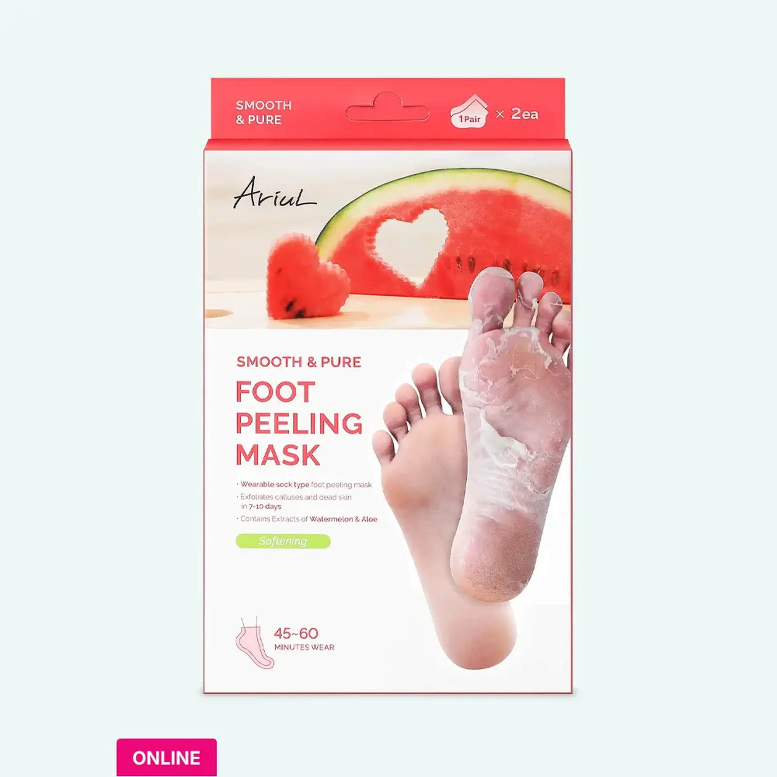 Mască exfoliantă tip șosetă pentru călcâie ARIUL Smooth &amp; Pure Softening Foot Peeling Mask