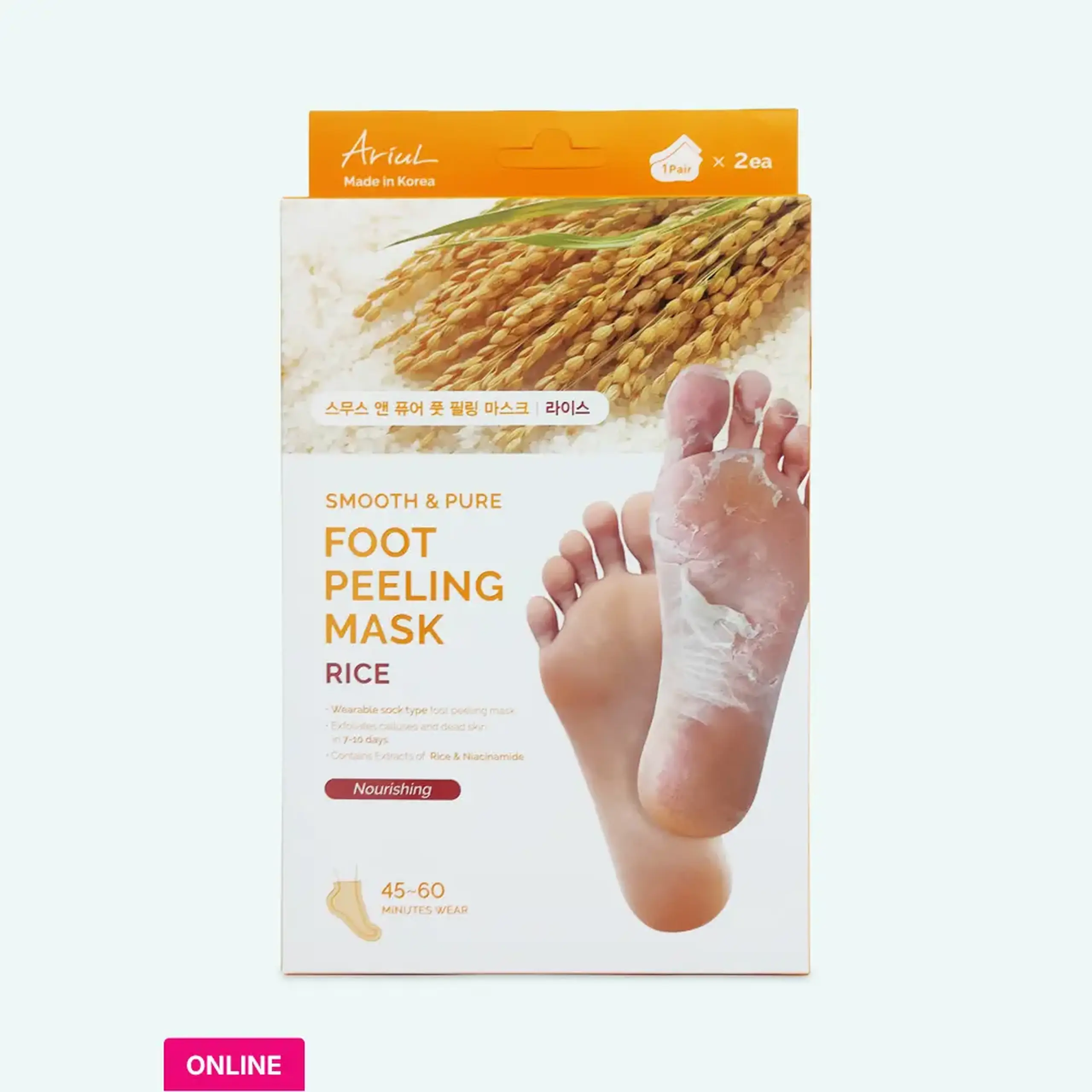 Mască de exfoliere pentru călcâie Ariul Smooth &amp; Pure Foot Peeling Mask Nourishing 2pairs