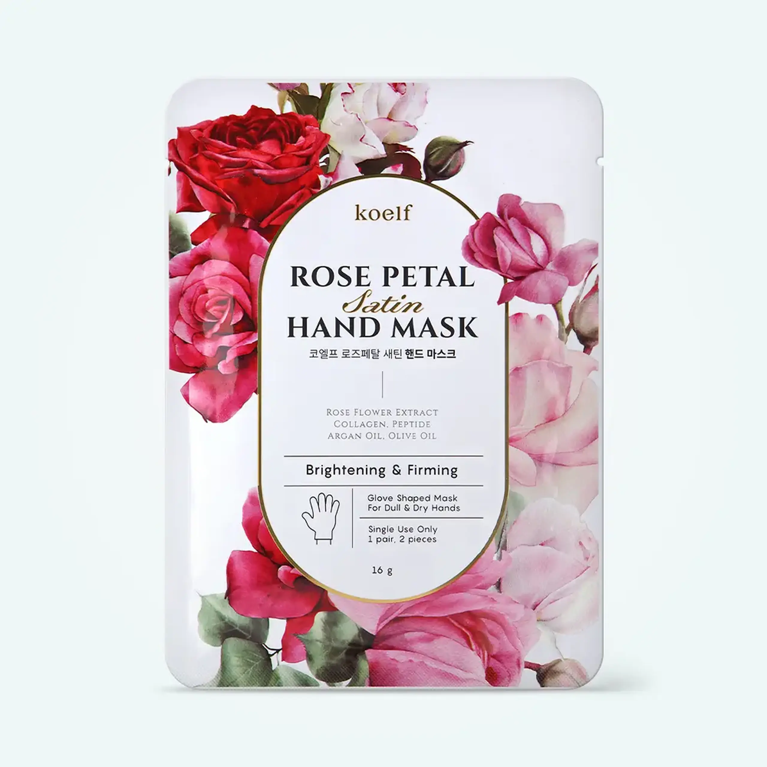 Masca pentru Maini cu Trandafir KOELF Rose Petal Satin Hand Mask 16g