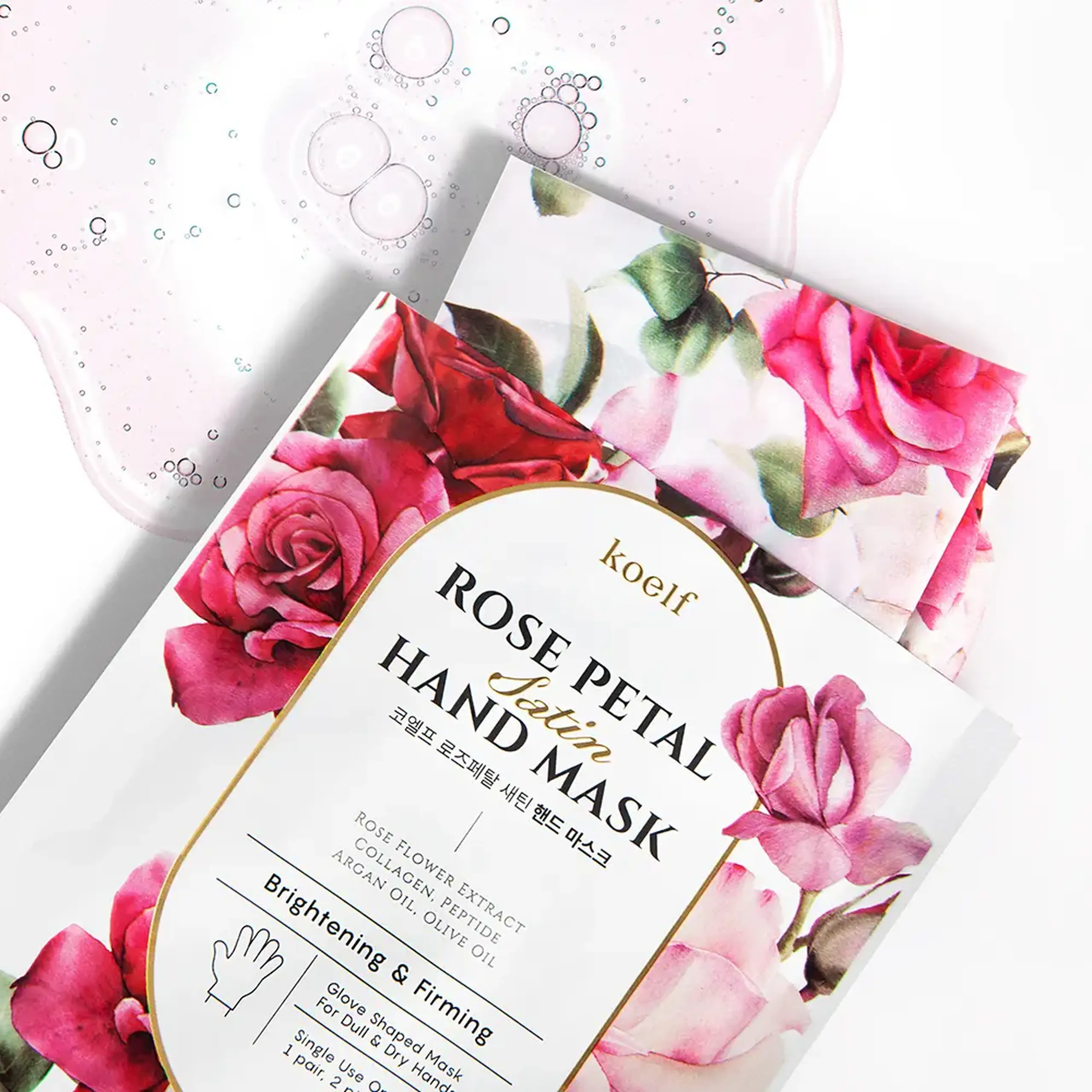 Masca pentru Maini cu Trandafir KOELF Rose Petal Satin Hand Mask 16g