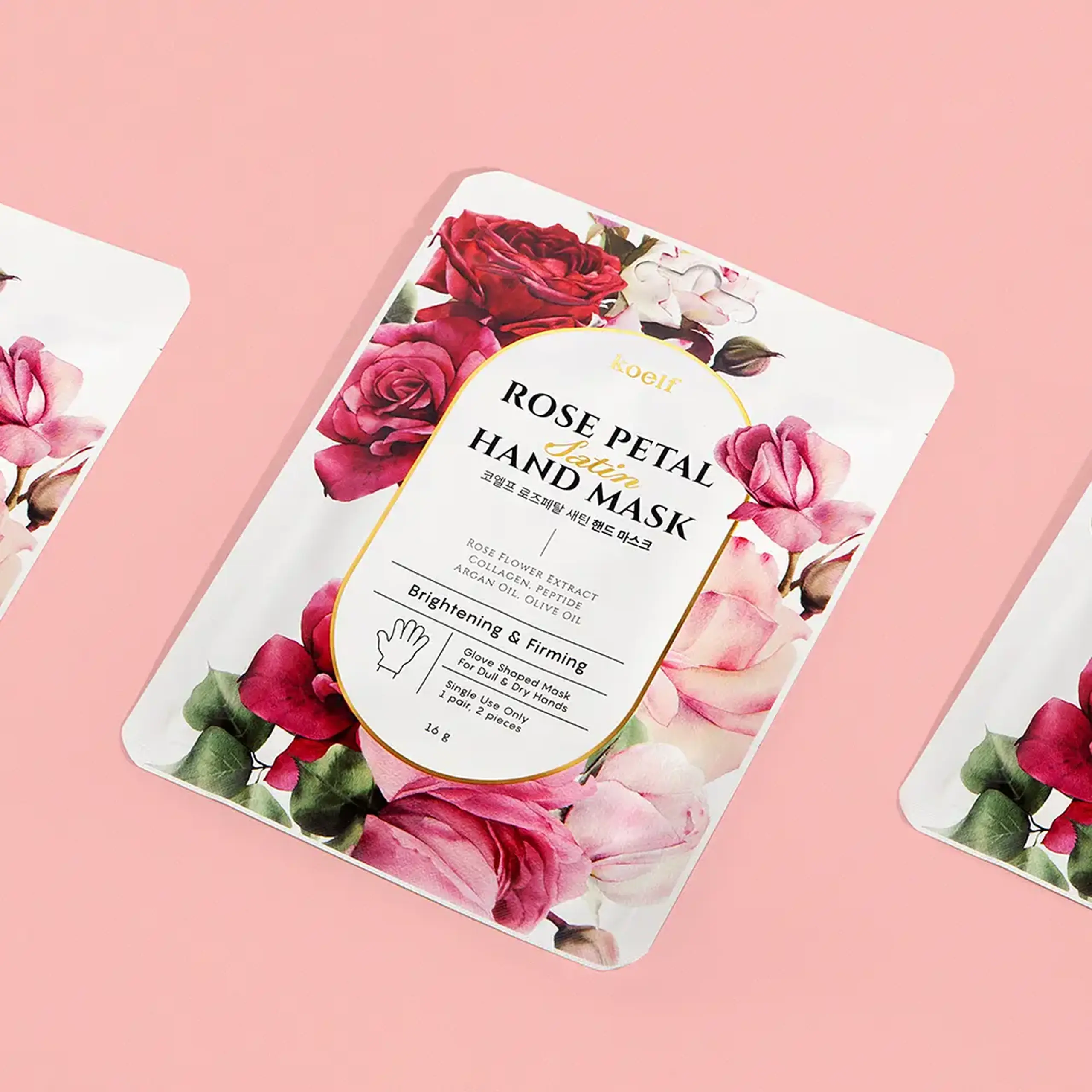 Masca pentru Maini cu Trandafir KOELF Rose Petal Satin Hand Mask 16g