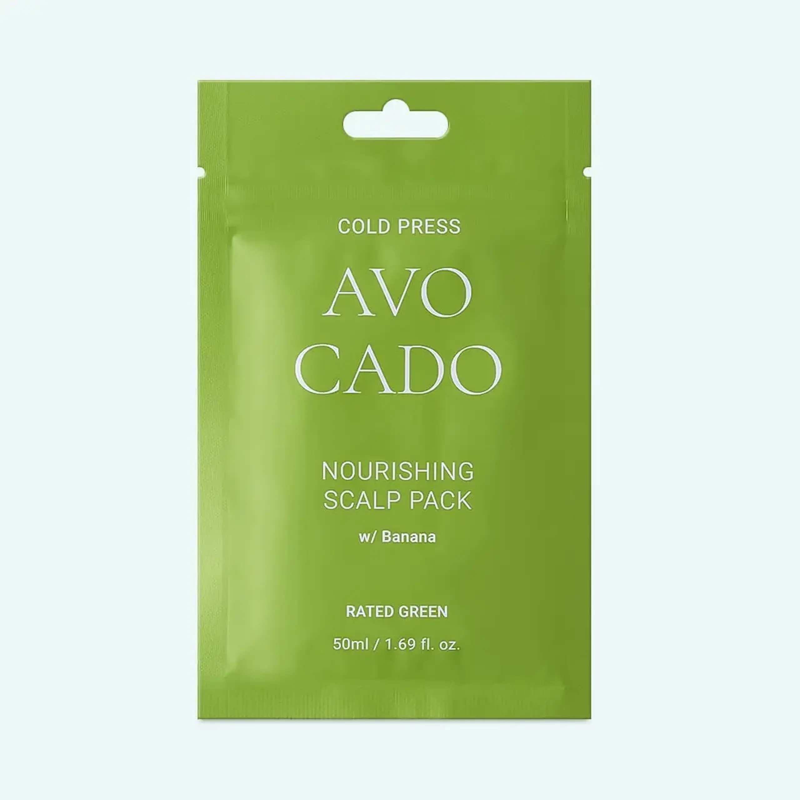 Mască hrănitoare pentru scalp pentru folosință unică Rated Green Cold Press Avocado Nourishing Scalp Pack w/Banana 50 ml
