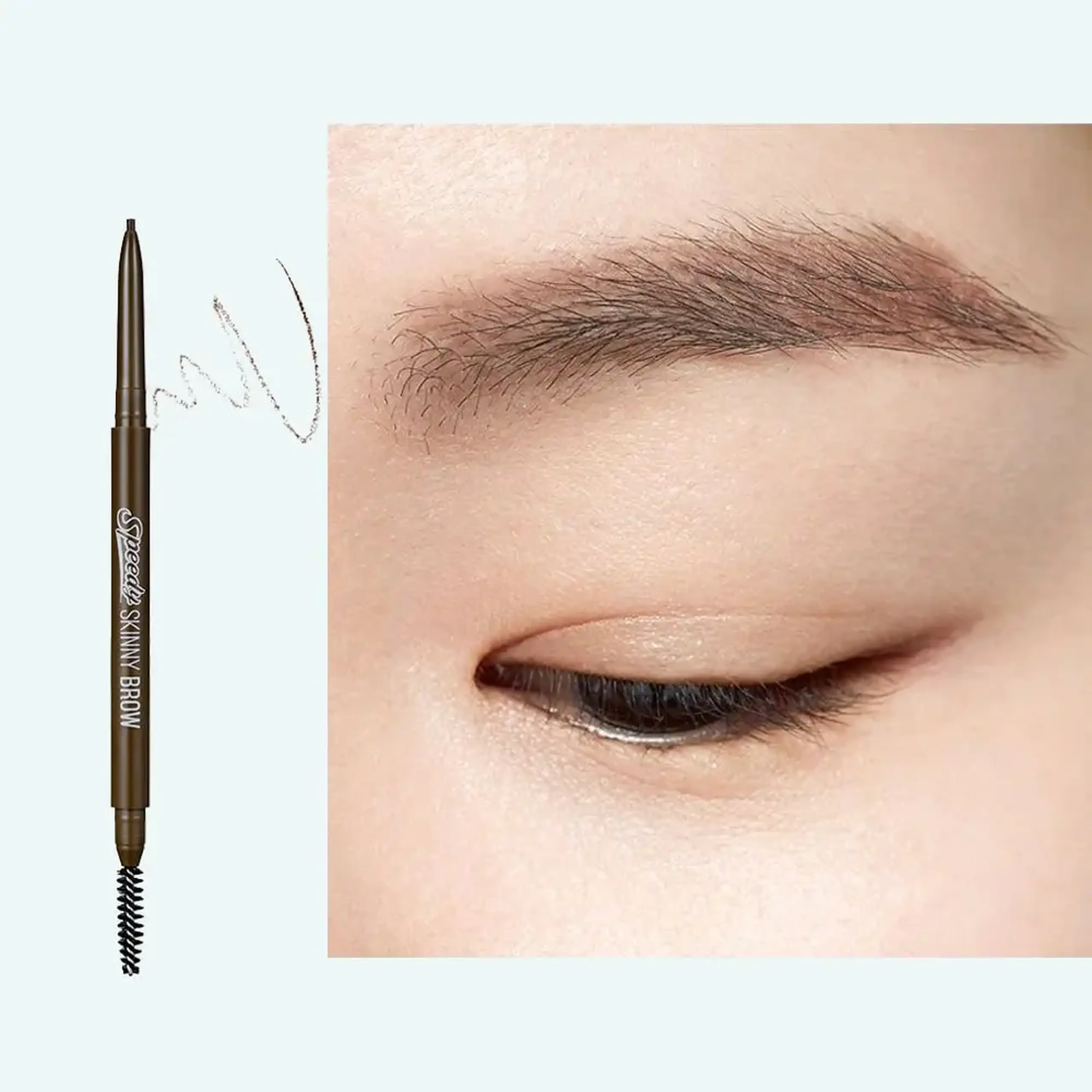 Creion pentru sprâncene subțire Peripera Speedy Skinny Brow #02 Dark Brown