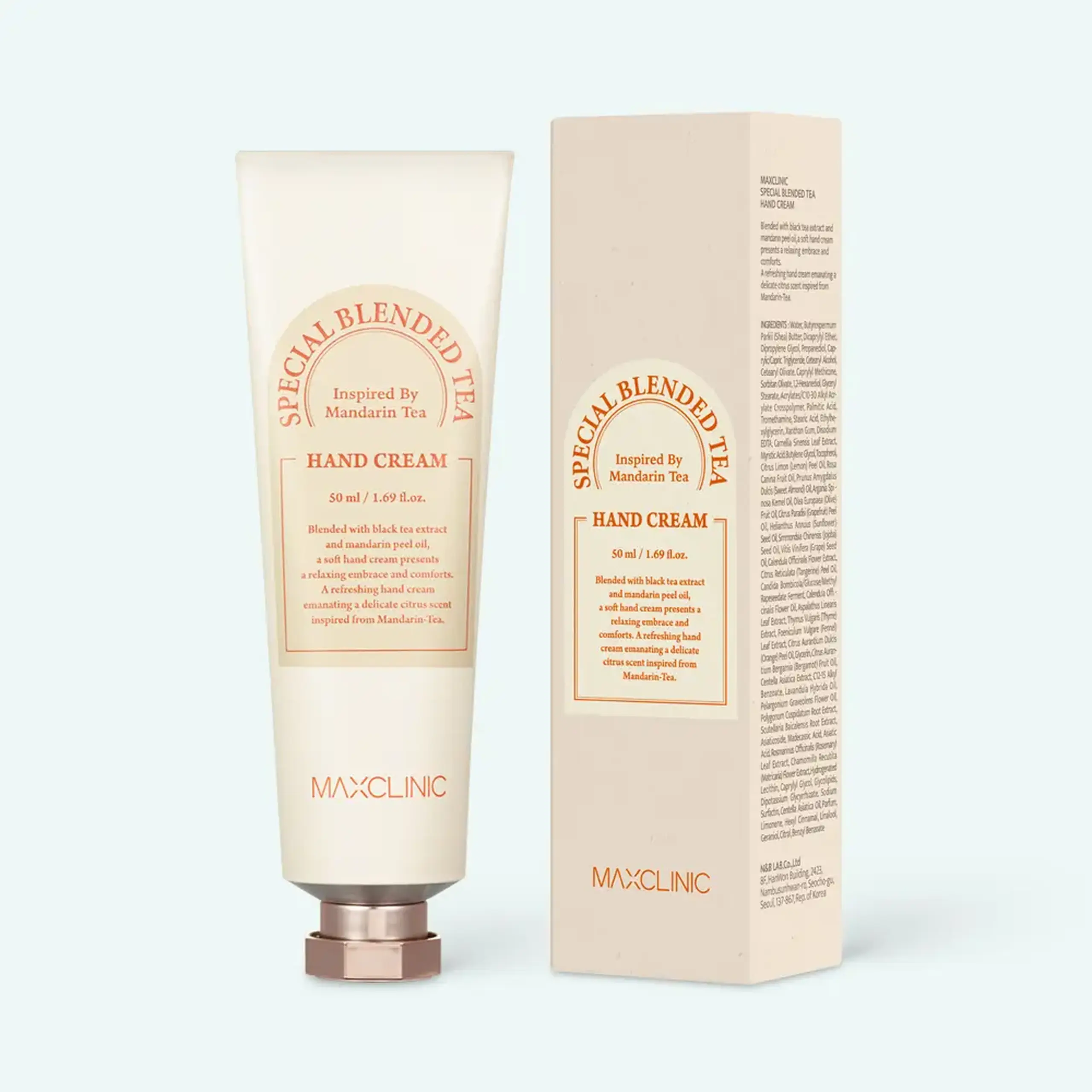 Cremă de mâini hidratantă cu un parfum delicat și rafinat Maxclinic SPECIAL BLENDED TEA Hand Cream 50ml