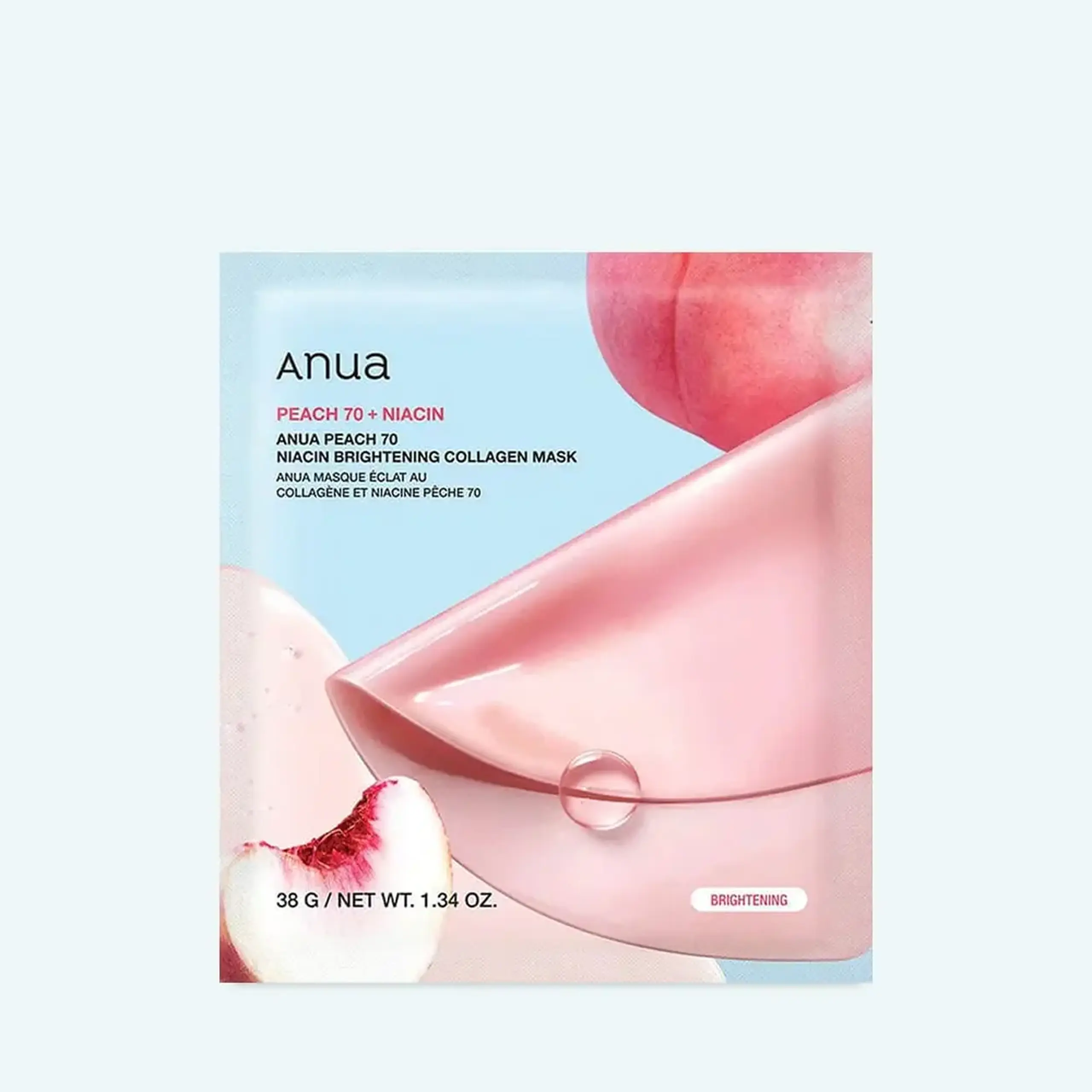Mască hidrogel ANUA Peach 70 Niacin Brightening Collagen Mask