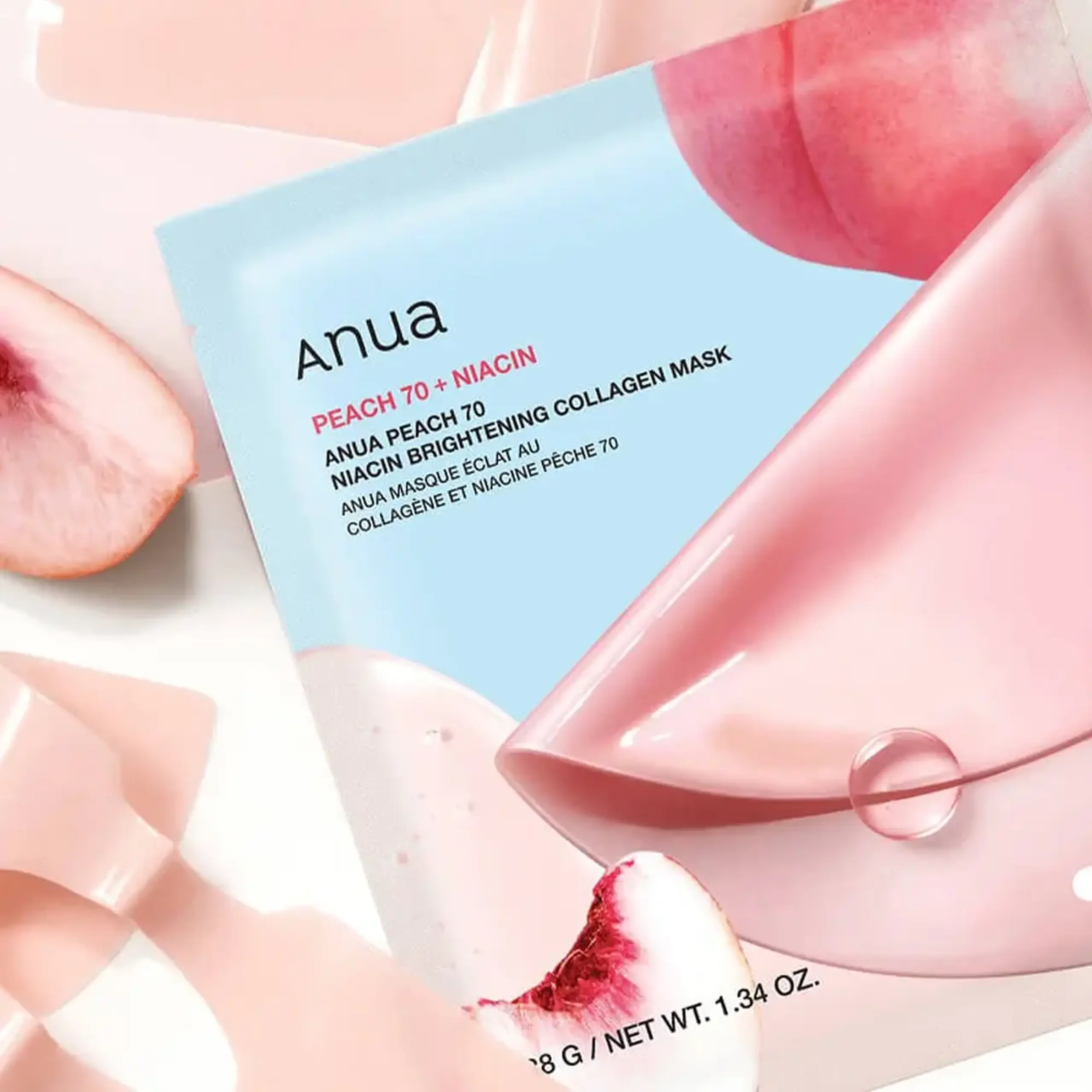 Mască hidrogel ANUA Peach 70 Niacin Brightening Collagen Mask