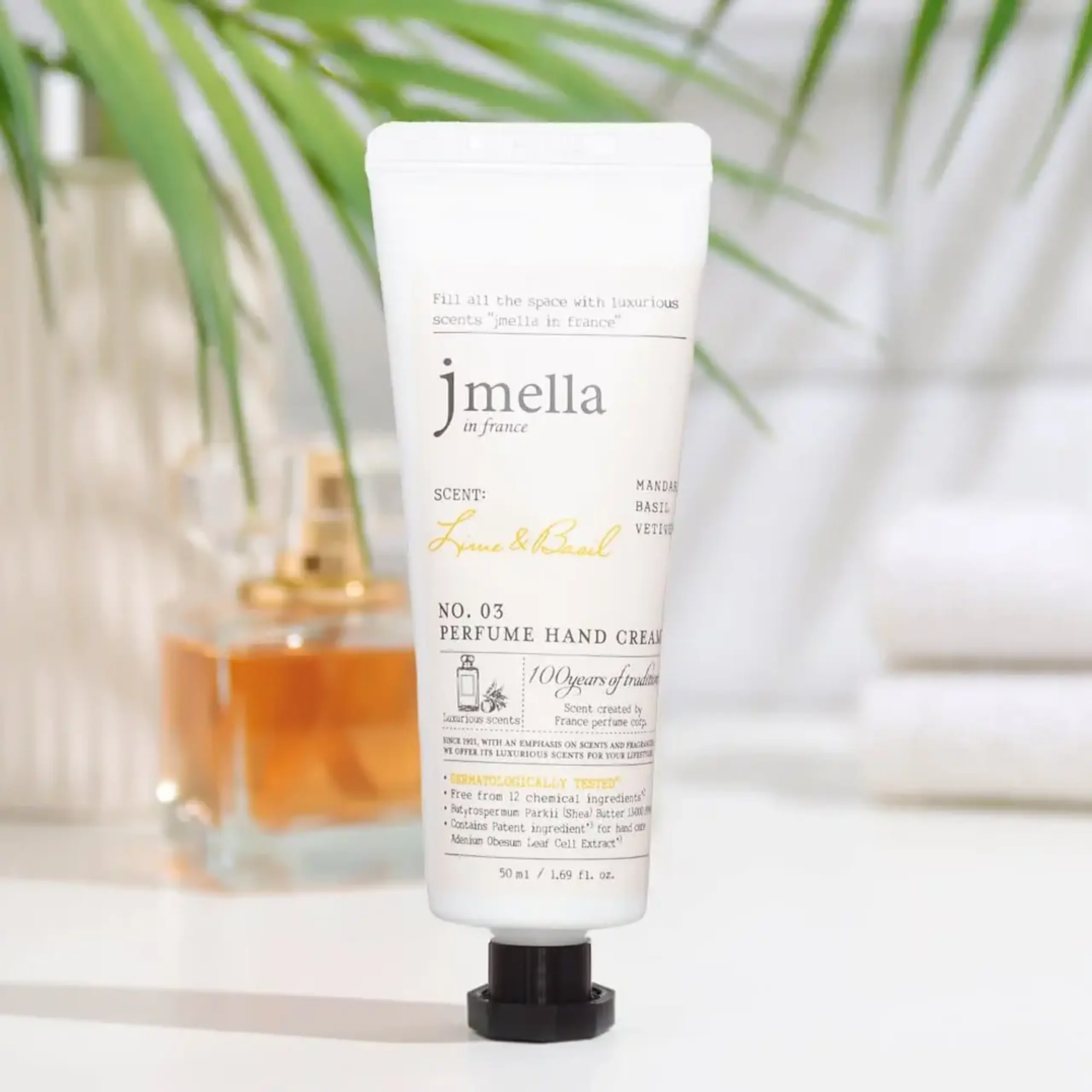 Cremă de mâini intens hidratantă Jmella In France Lime & Basil Perfume Hand Cream 50ml