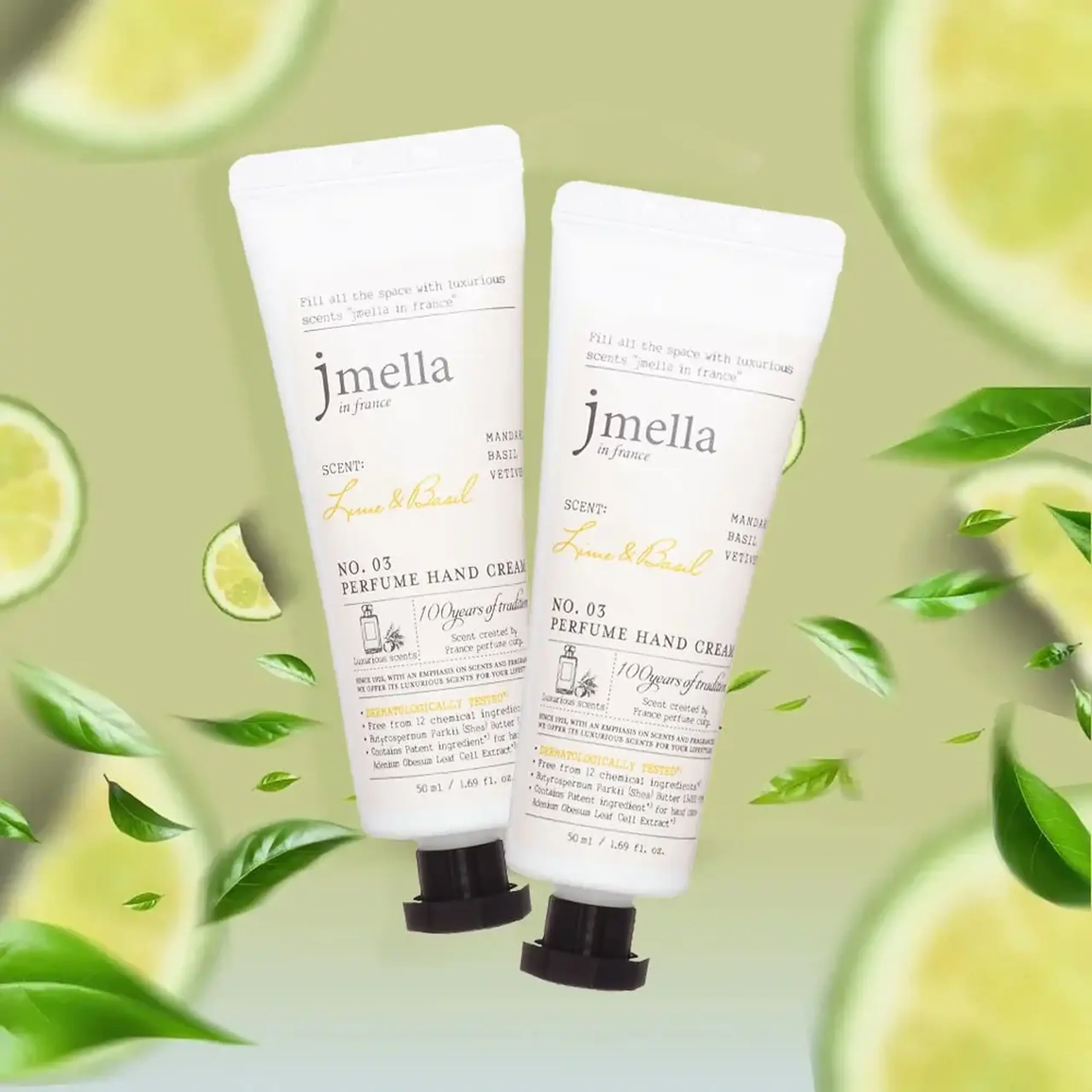 Cremă de mâini intens hidratantă Jmella In France Lime & Basil Perfume Hand Cream 50ml