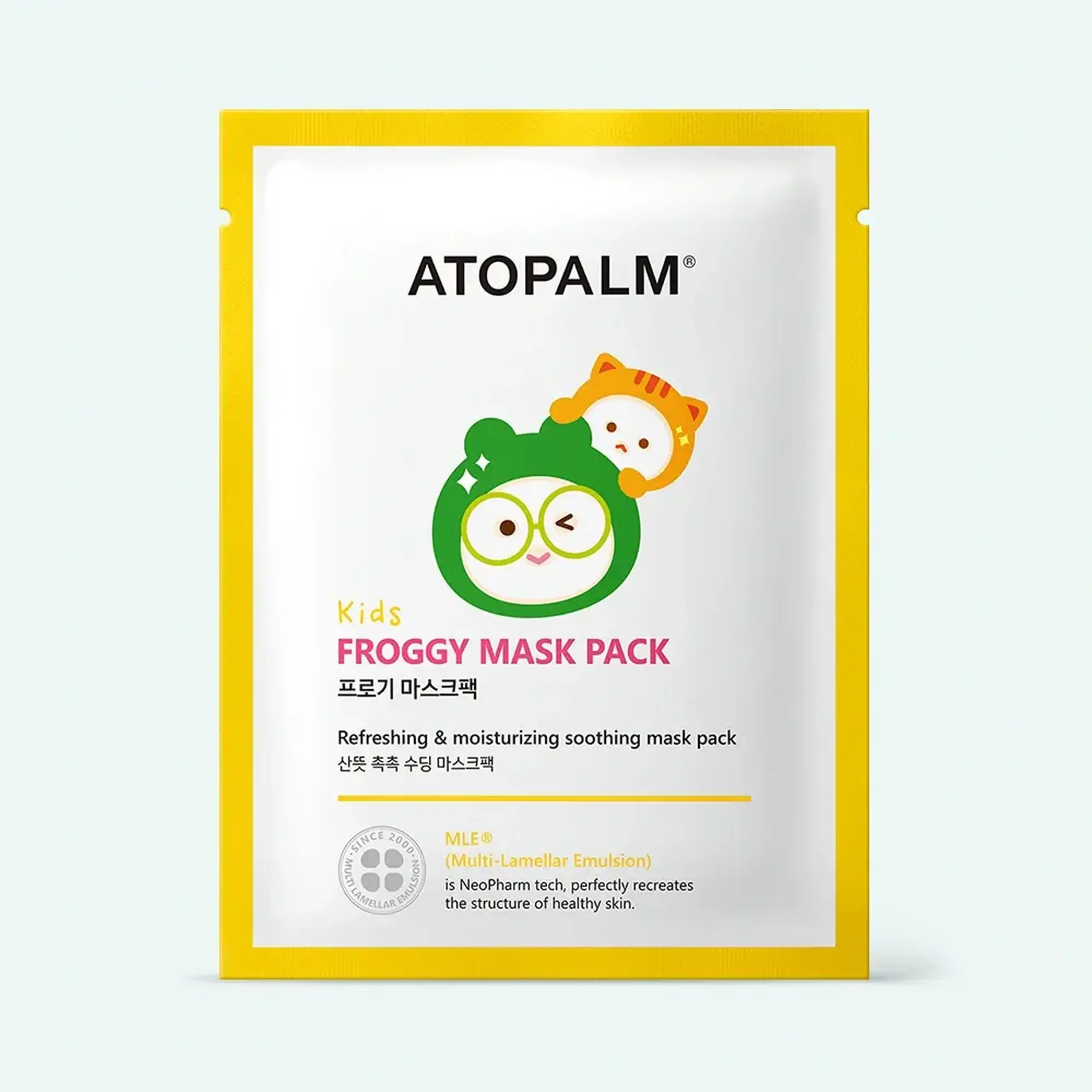 Mască hidratantă cu ceramide pentru copii ATOPALM Froggy Mask Pack