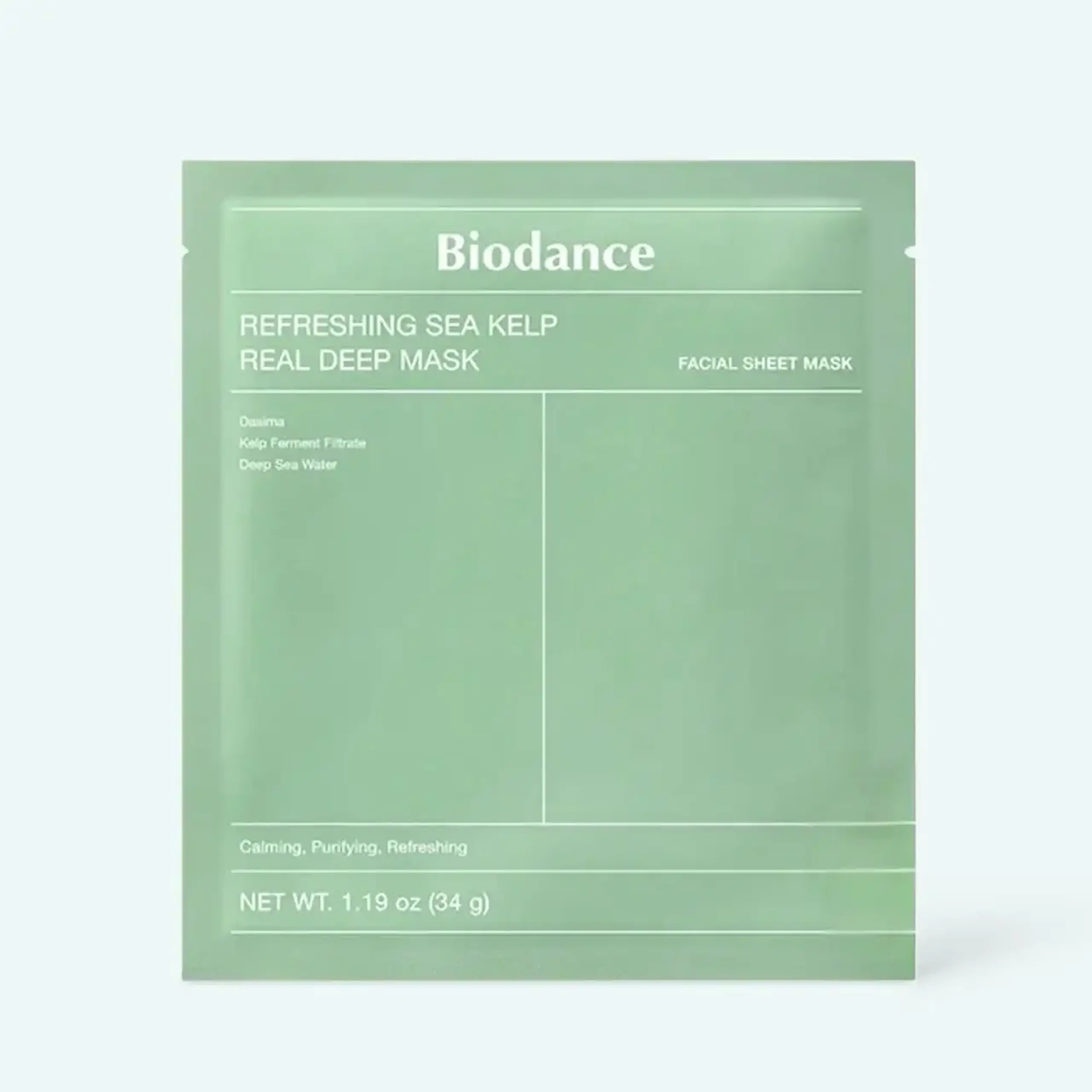 Mască de noapte calmantă Biodance Refreshing Sea Kelp Real Deep Mask