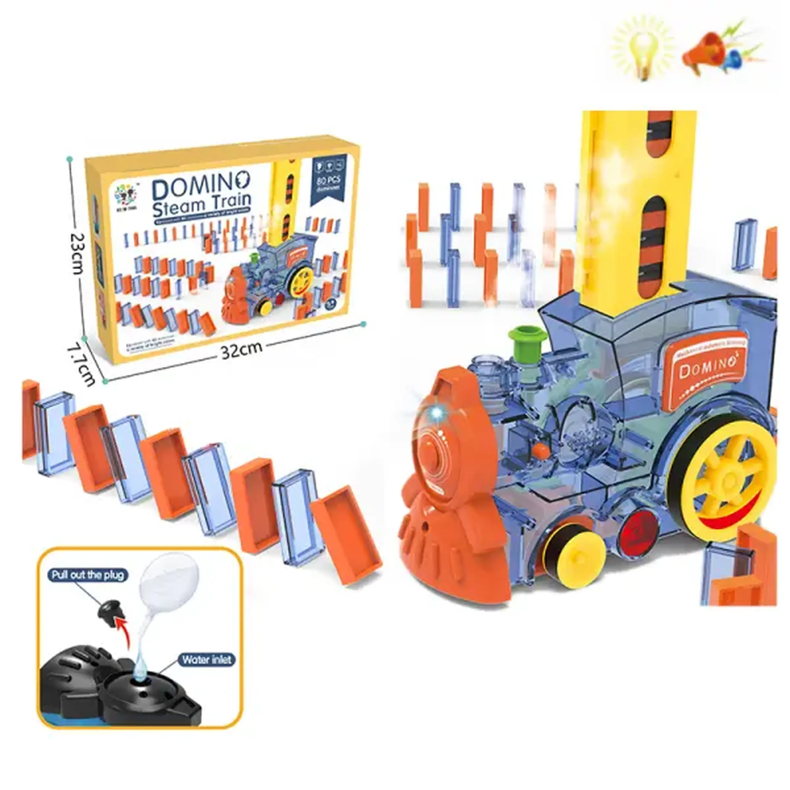 Tren cu domino cu muzica si lumini
