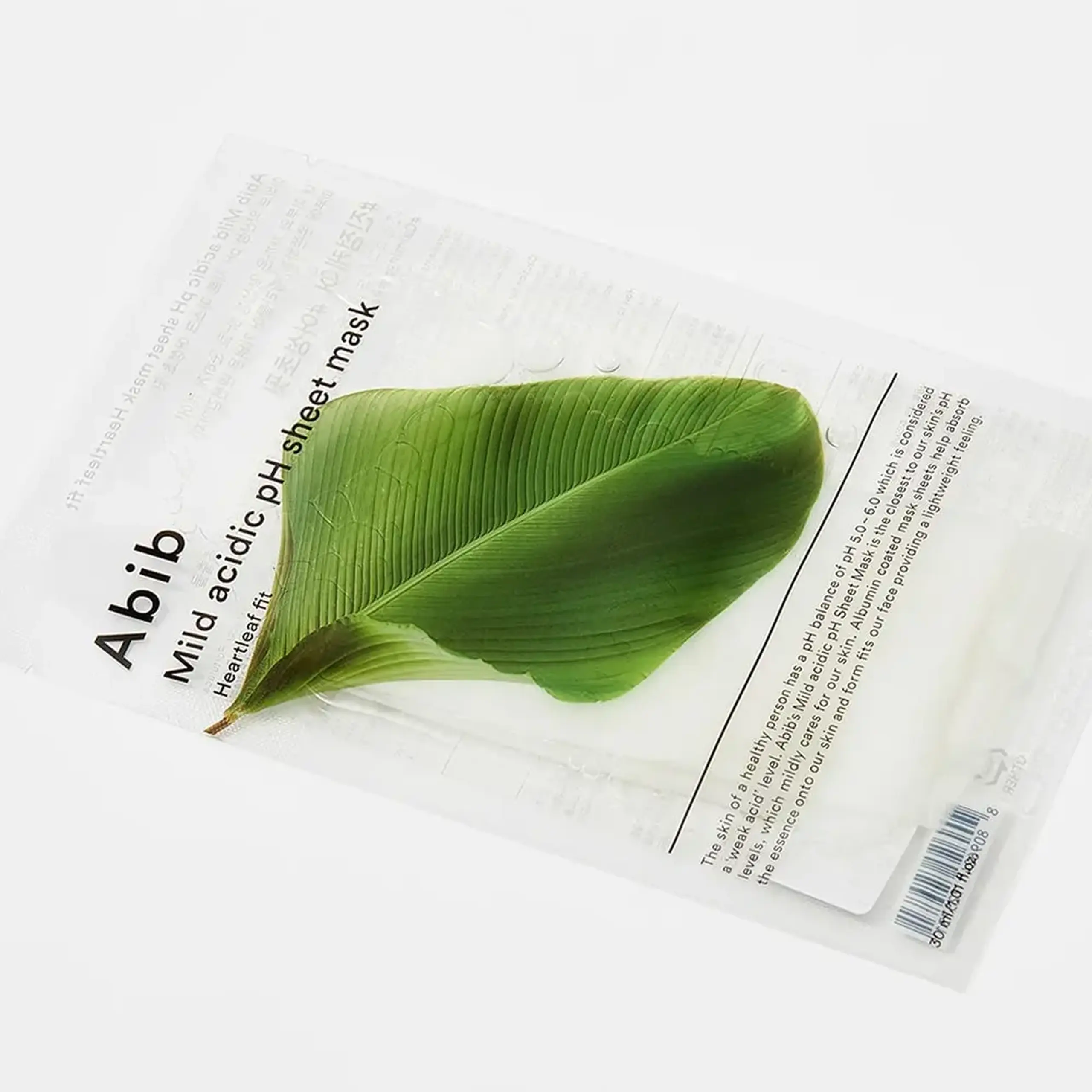 Mască pentru pielea sensibilă Abib Mild Acidic pH Sheet Mask Heartleaf Fit