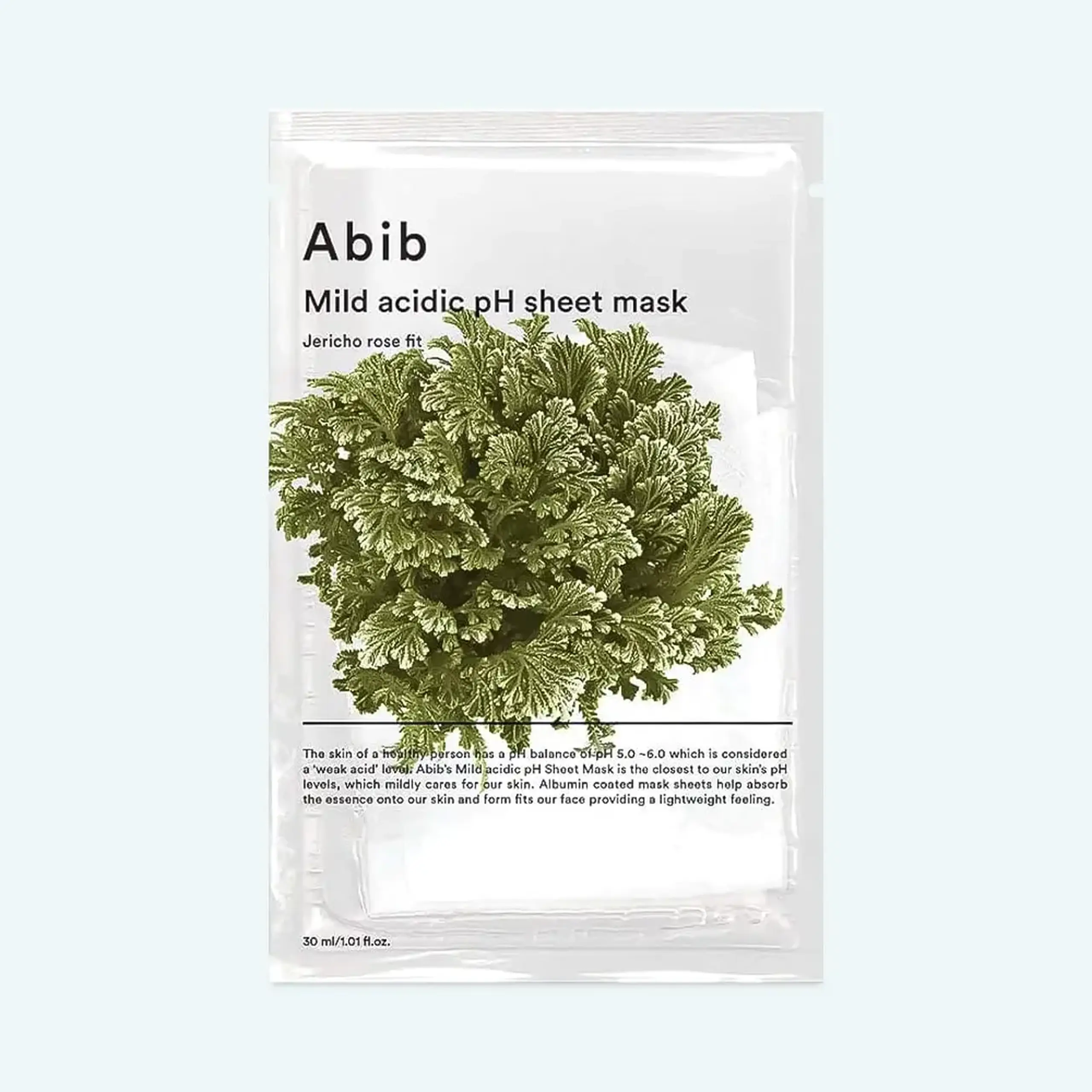 Mască hidratantă din țesătură, cu un pH slab Acid Abib Mild Acidic pH Sheet Mask Jericho Rose Fit