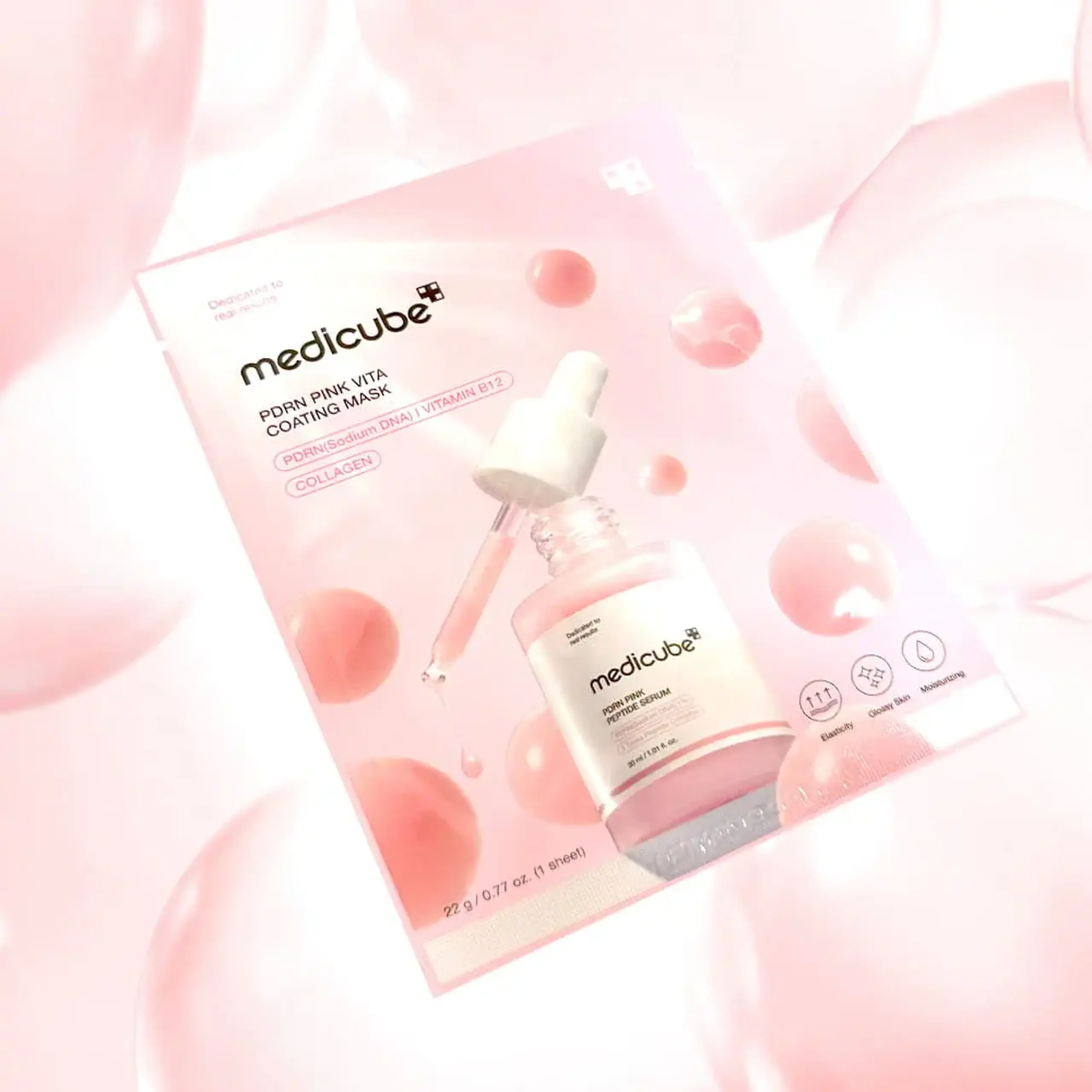 Mască energizantă cu PDRN și vitamine Medicube PDRN Pink Vita Coating Mask
