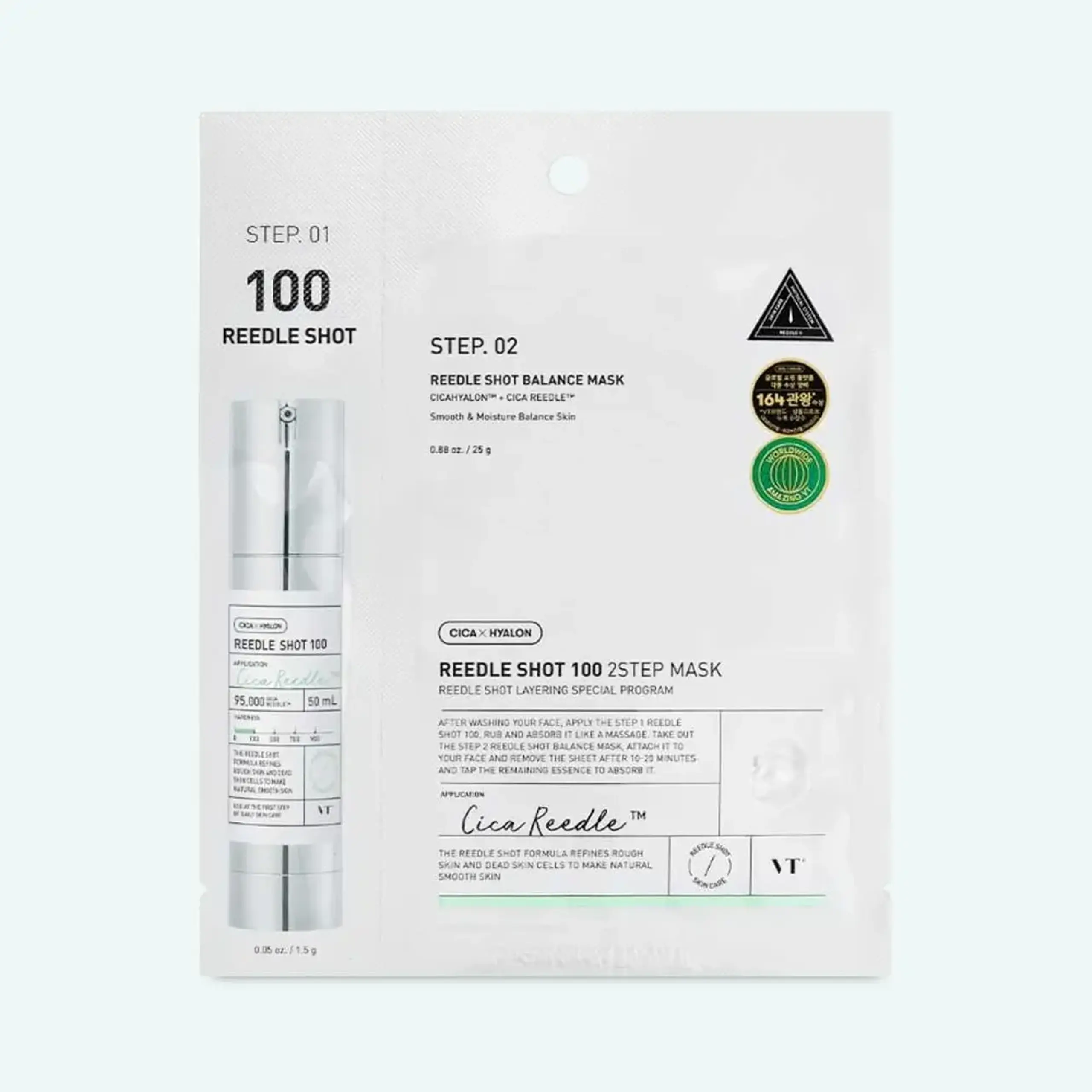 Mască bifazică echilibrantă cu spicule VT Cosmetics Reedle Shot 100 2 Step Mask