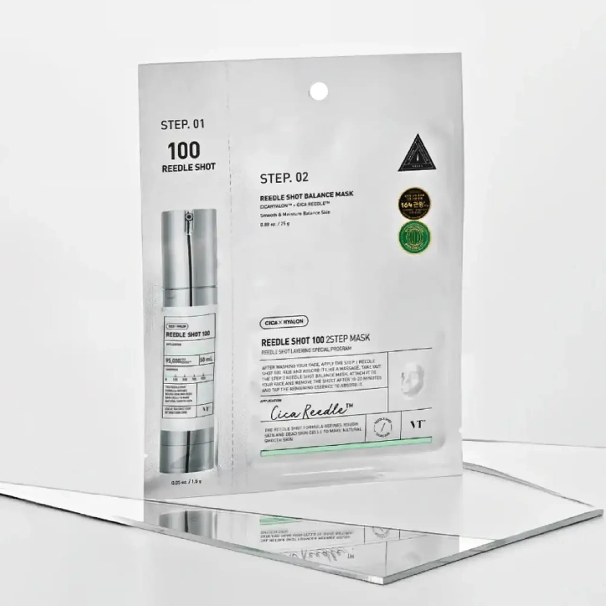 Mască bifazică echilibrantă cu spicule VT Cosmetics Reedle Shot 100 2 Step Mask
