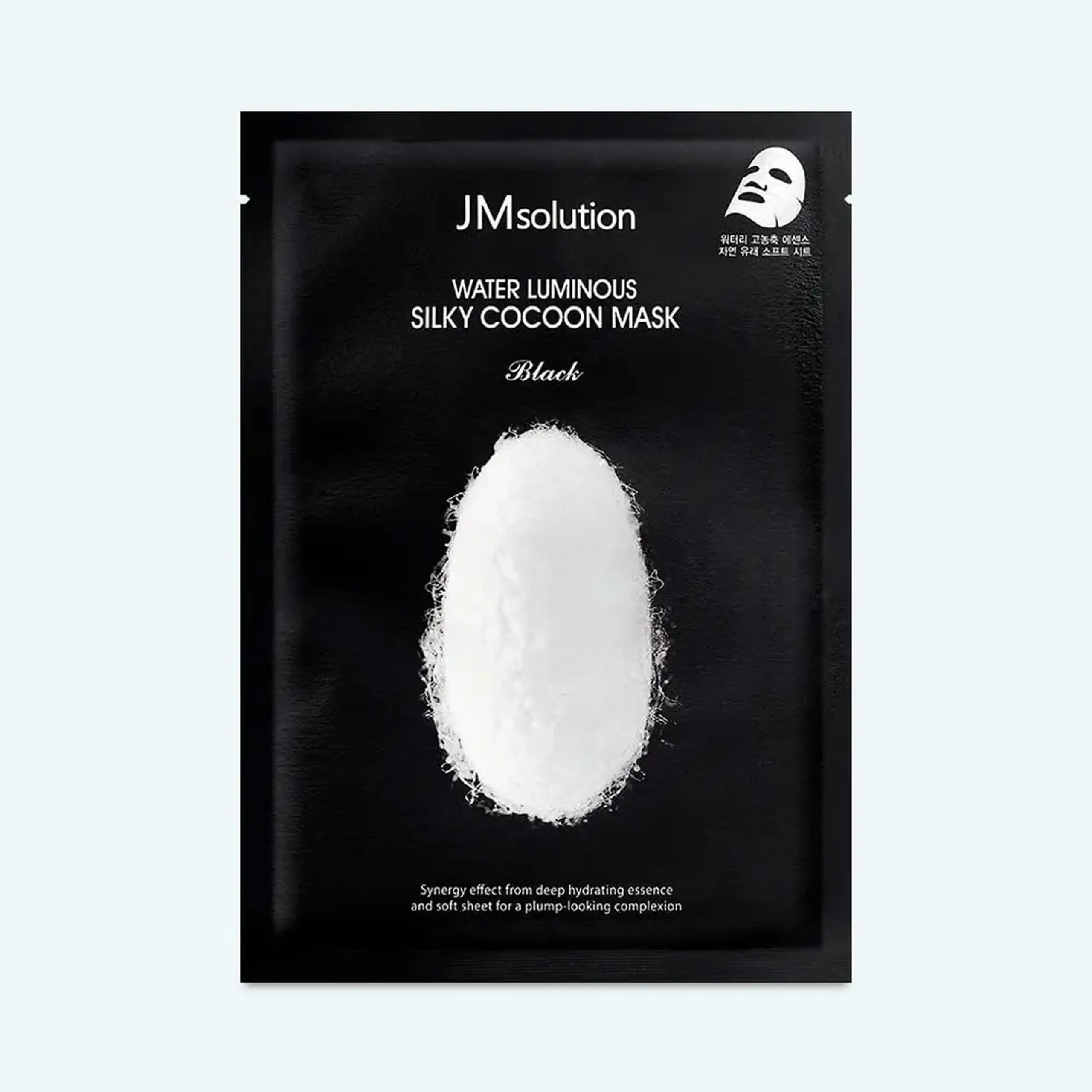Mască de țesătură pentru fermitate JMsolution Water Luminous Silky Cocoon Mask Plus Black