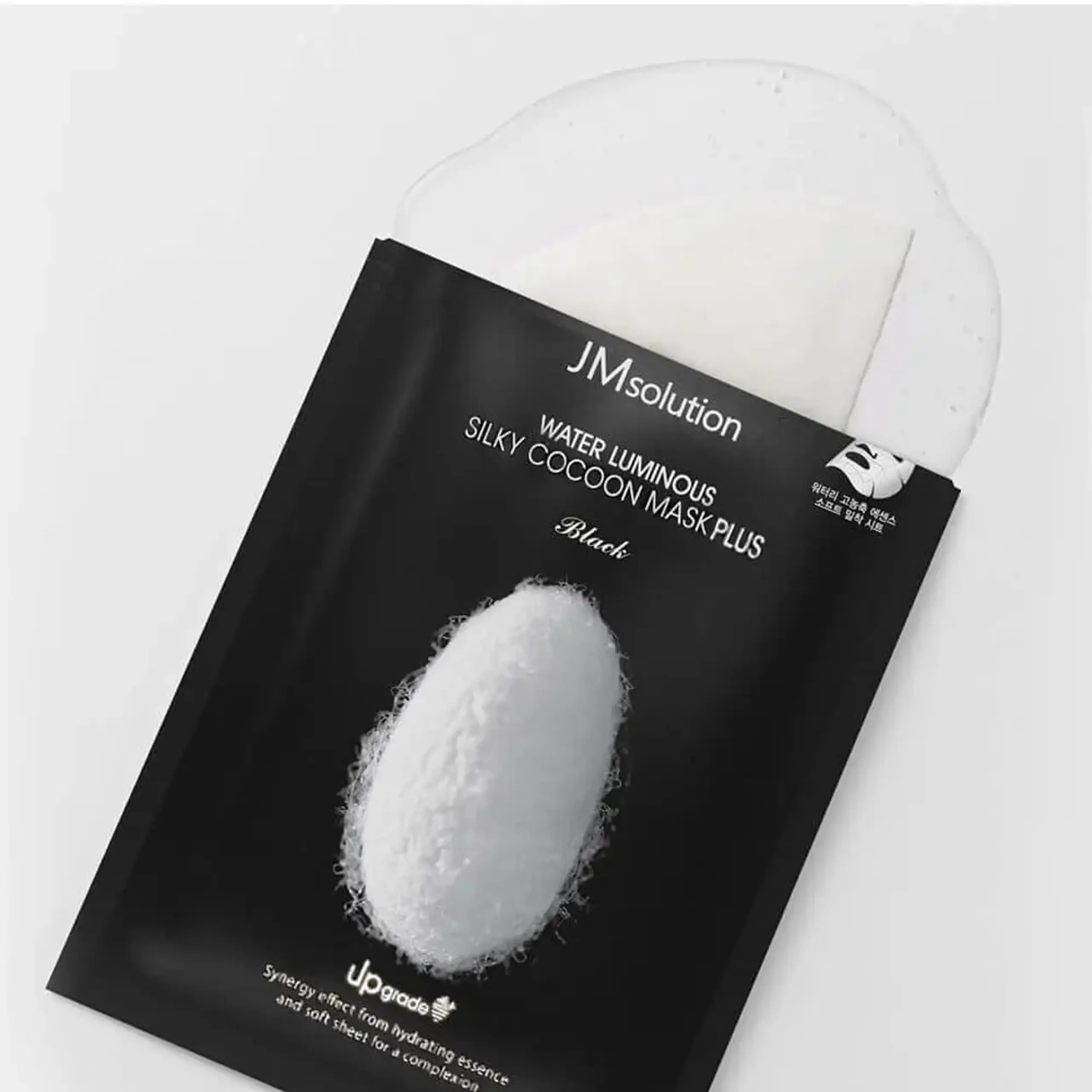 Mască de țesătură pentru fermitate JMsolution Water Luminous Silky Cocoon Mask Plus Black