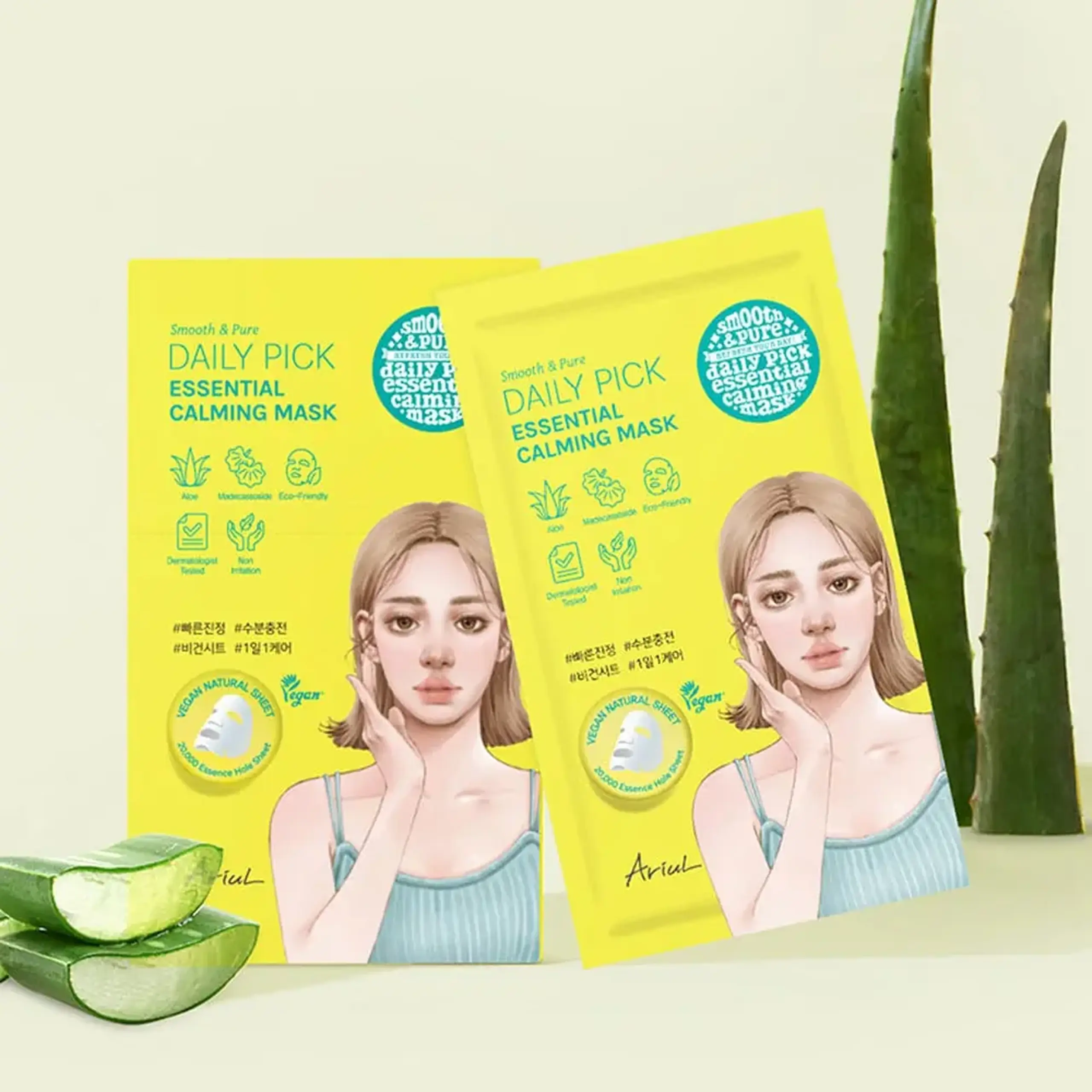 Mască textilă calmantă Ariul Smooth &amp; Pure Daily Pick Essential Calming Mask 20ml