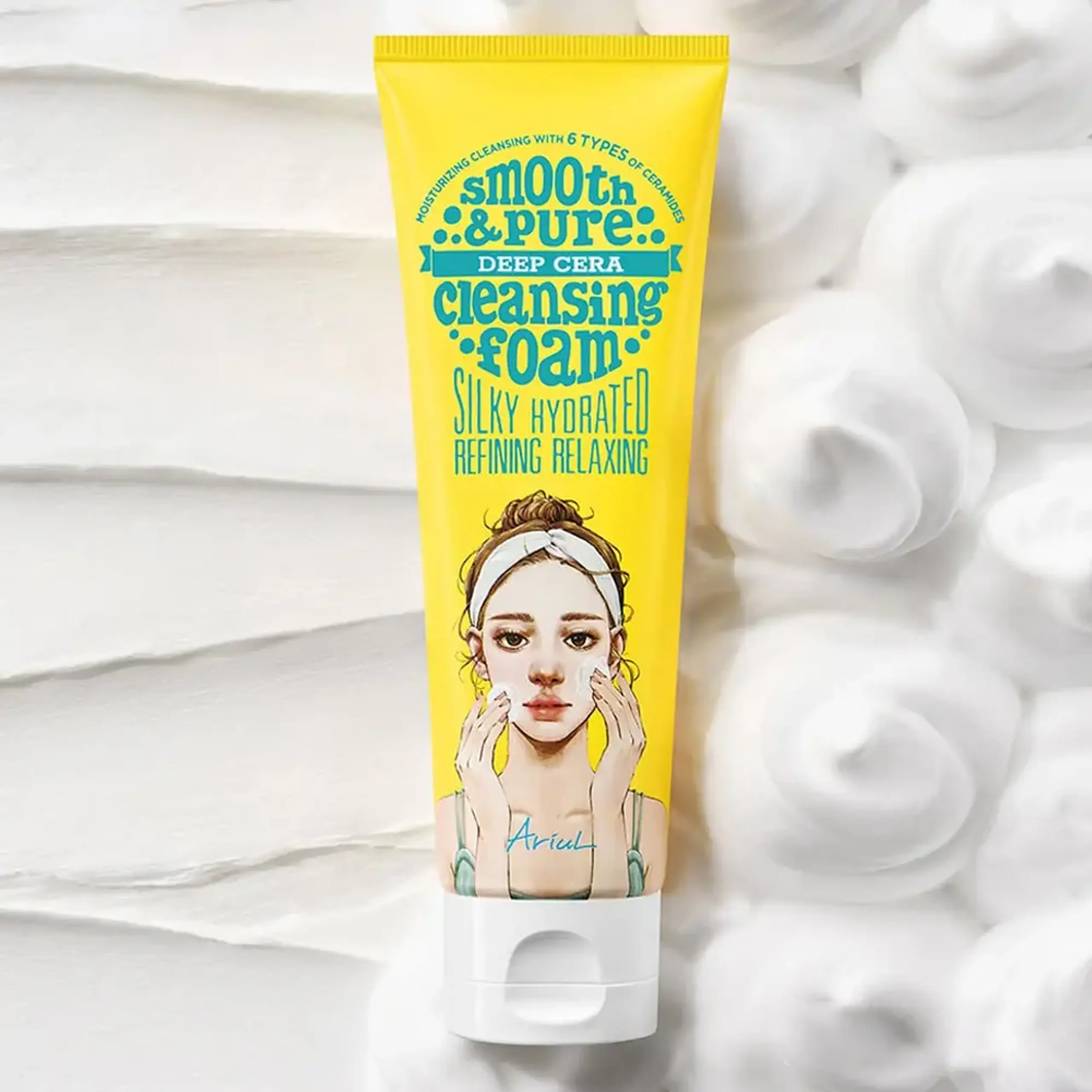 Spumă de curățare blândă ARIUL SMOOTH &amp; PURE DEEP CERA CLEANSING FOAM 120ml