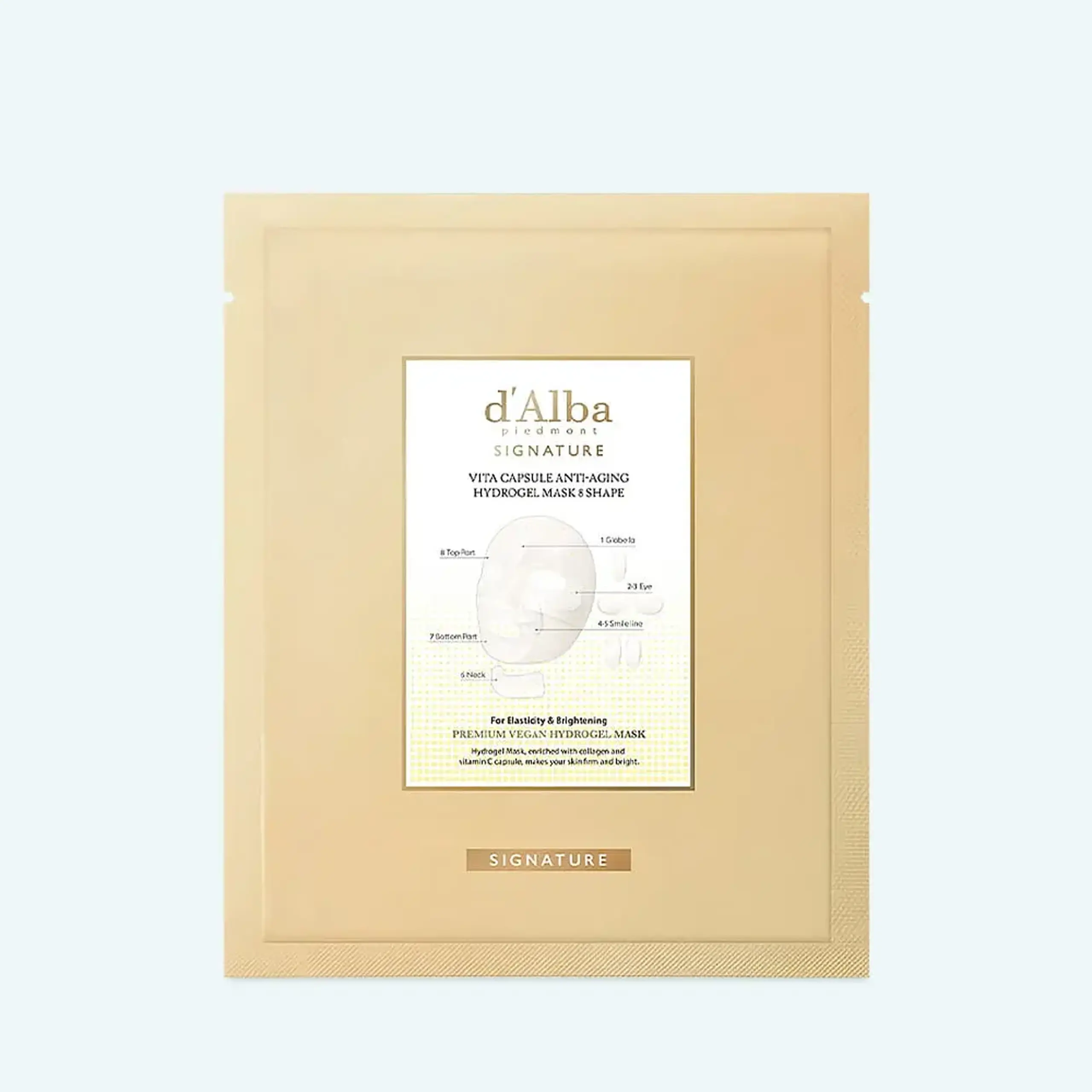 Mască hidrogel D'Alba Signature Vita Capsule Anti-Aging Collagen Hydrogel Mask 8 Shape