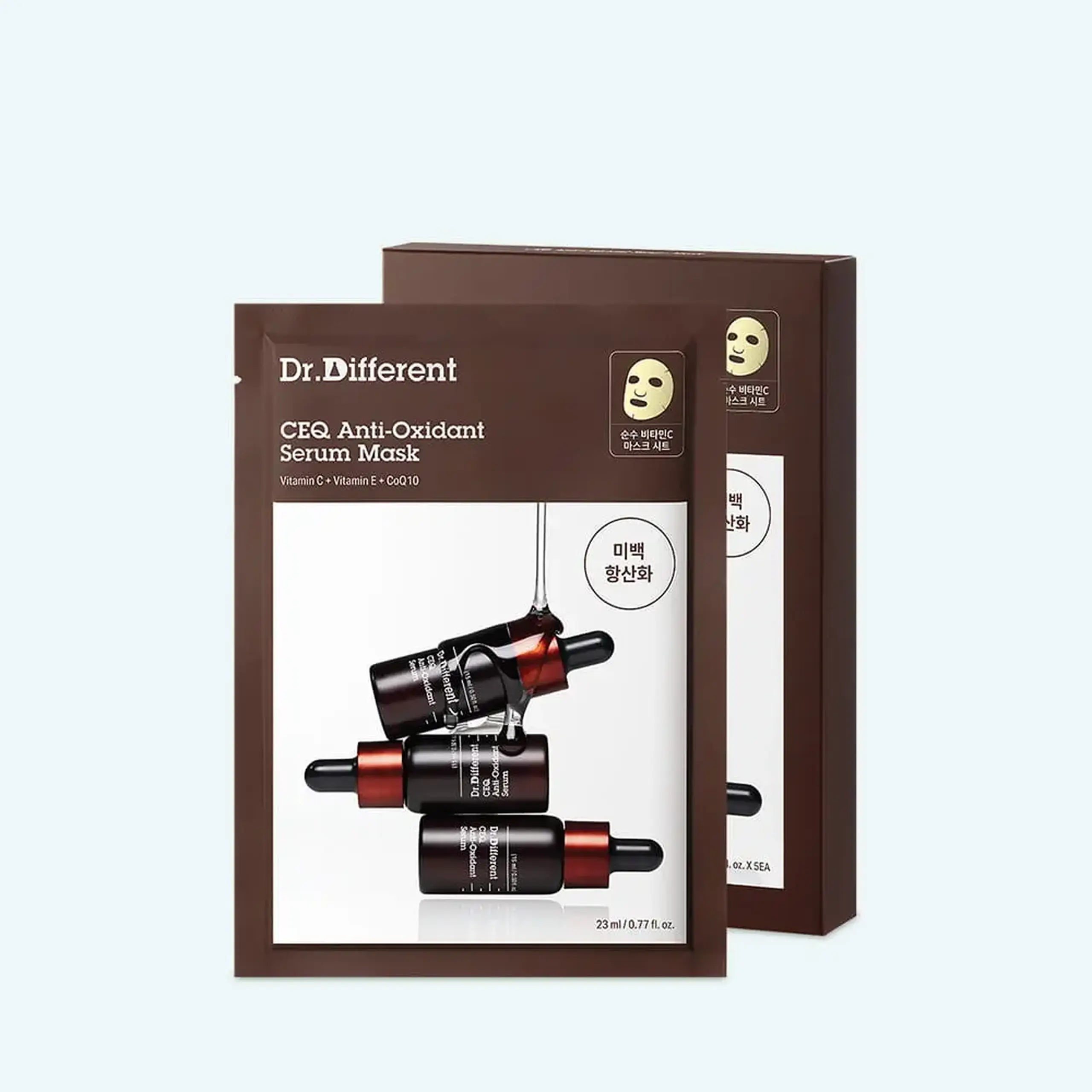 Mască din țesătură cu efect antioxidant și iluminator Dr.Different CEQ Anti-Oxidant Serum Mask