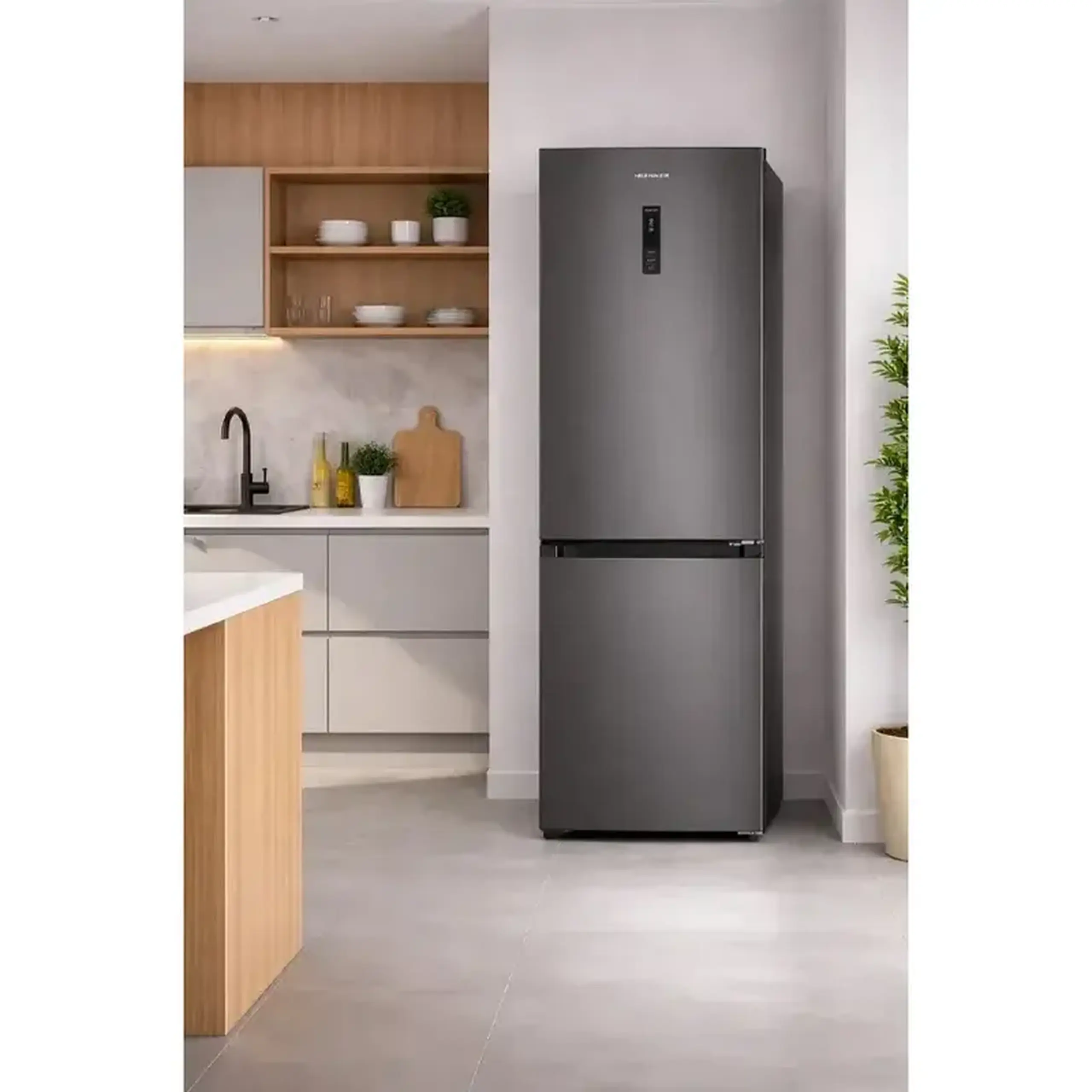 Frigider Heinner HCNF-HM377INVDGHC, Antracit