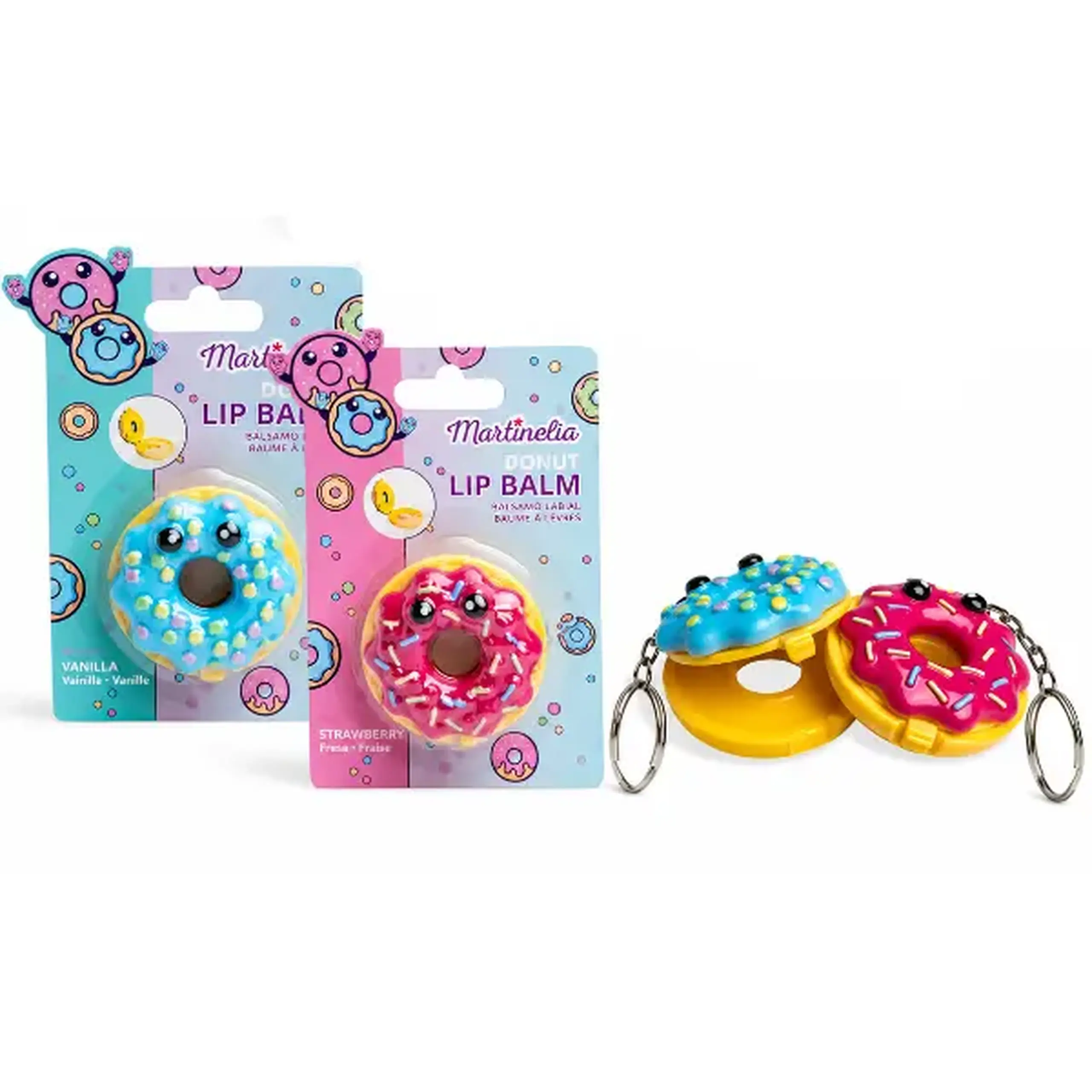 Martinelia balsam-breloc pentru buze „Gogoașă”, 2 modele