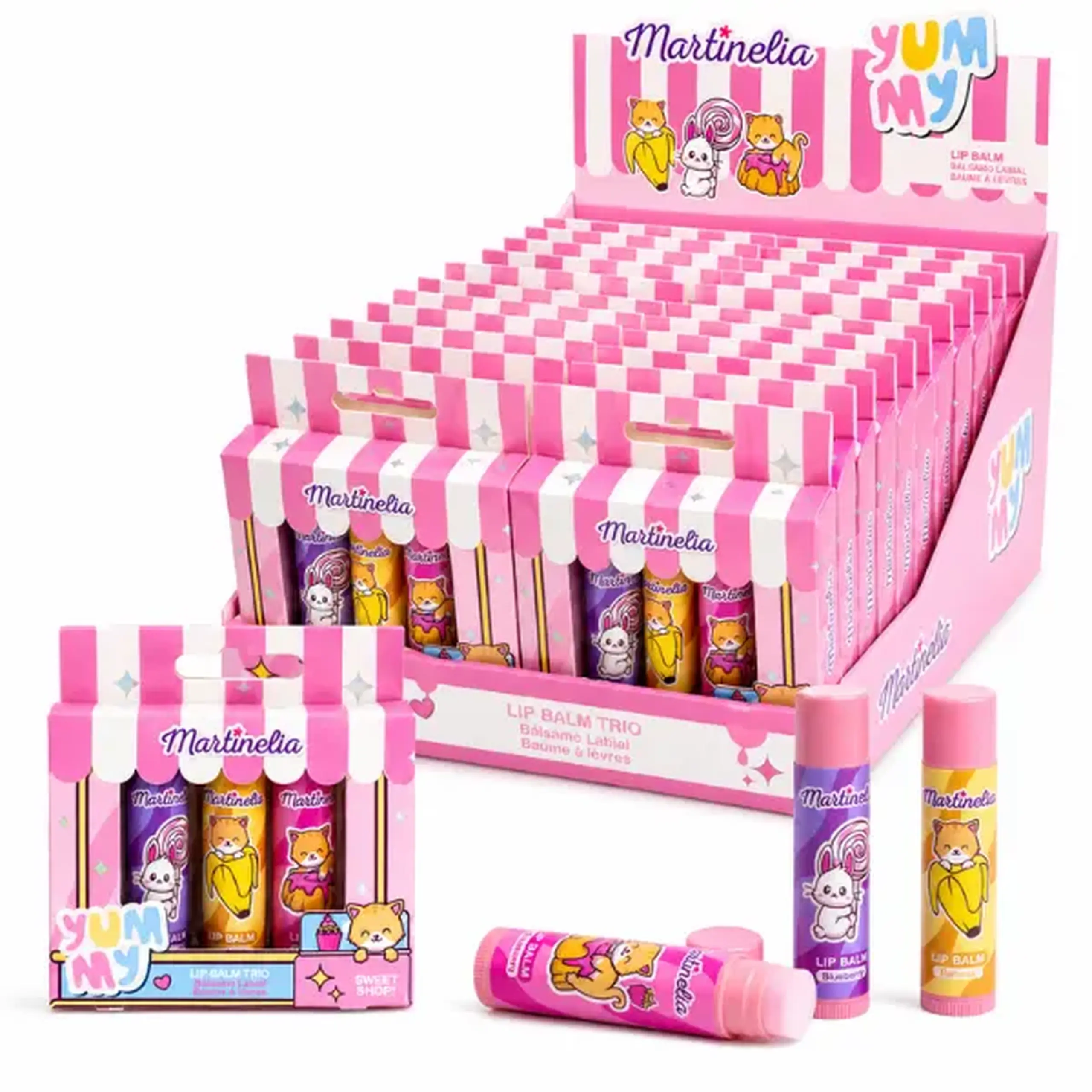 Martinelia set de balsamuri pentru buze „Yummy”, 3×3.5 g
