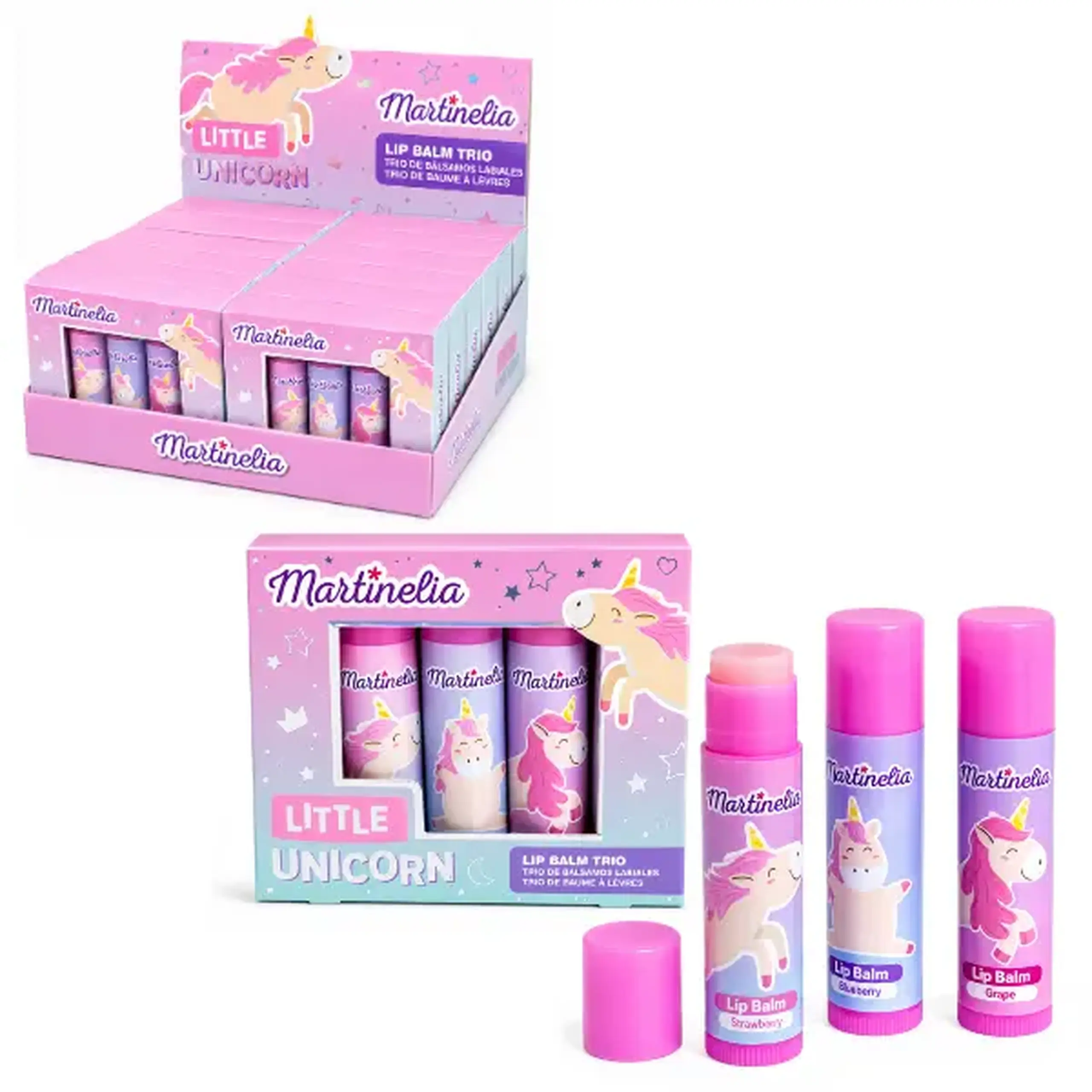 Martinelia Set de balsamuri pentru buze „Micul Unicorn” (3 buc.)