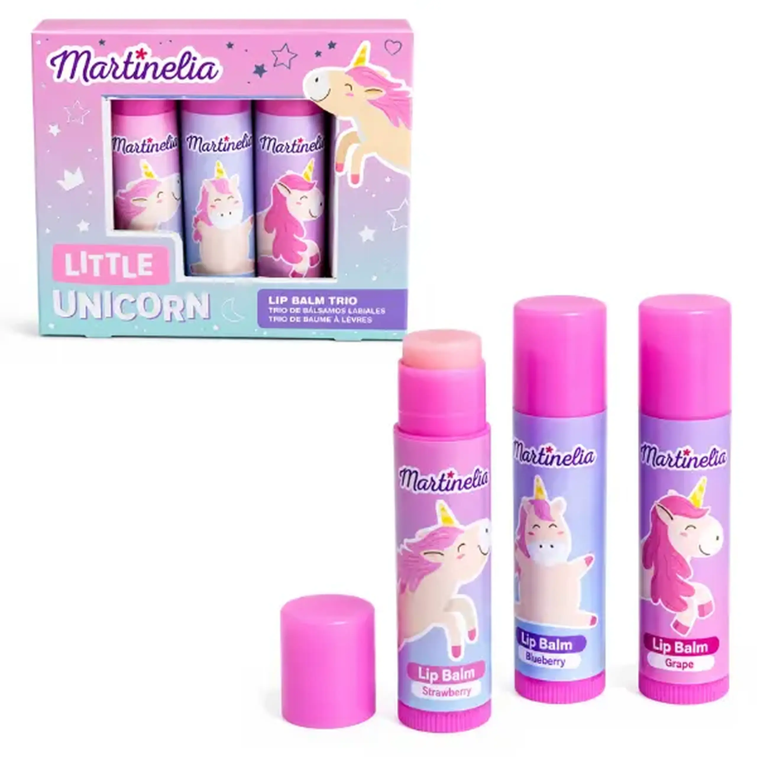 Martinelia Set de balsamuri pentru buze „Micul Unicorn” (3 buc.)