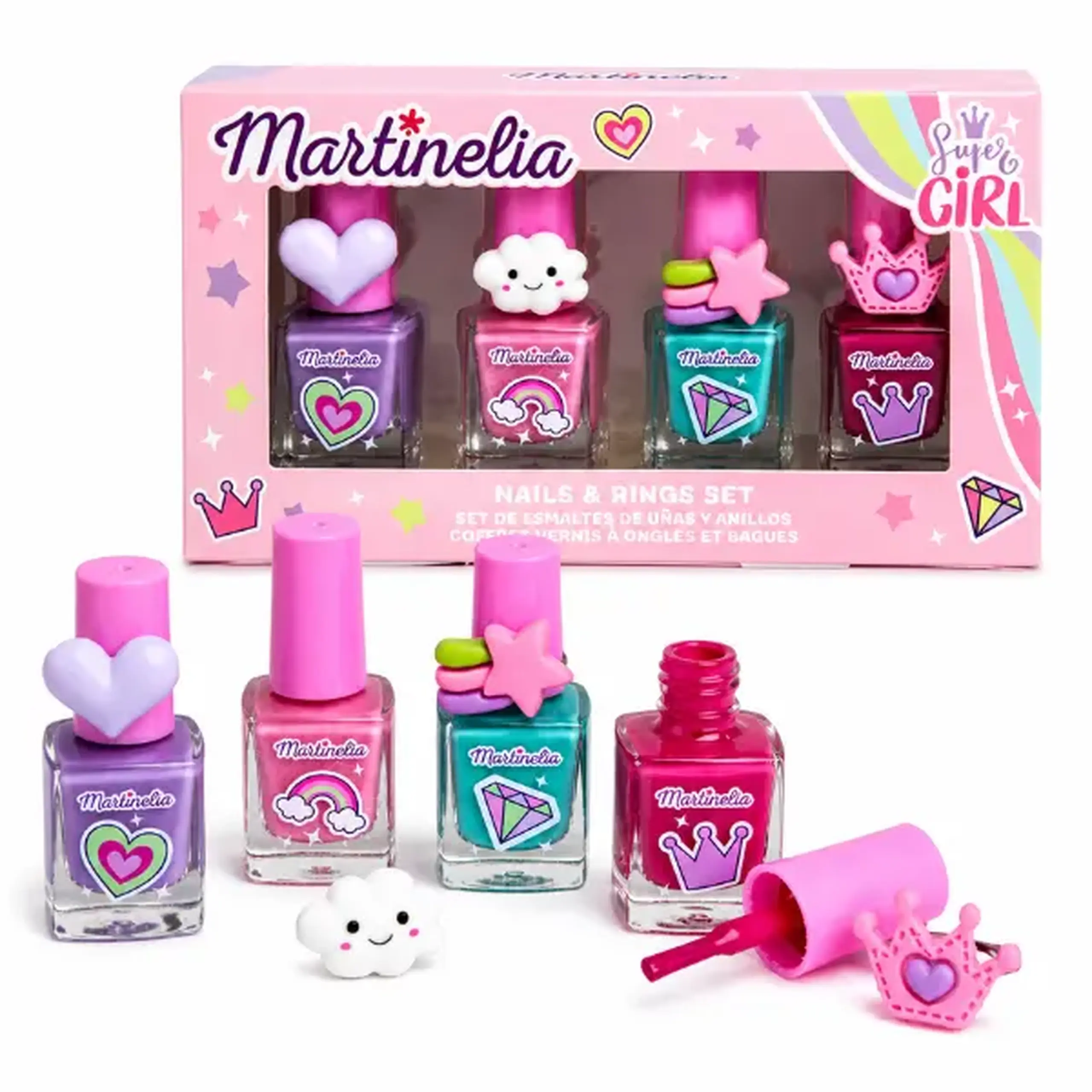 Martinelia set „Lacuri de unghii și inele” Super Girl