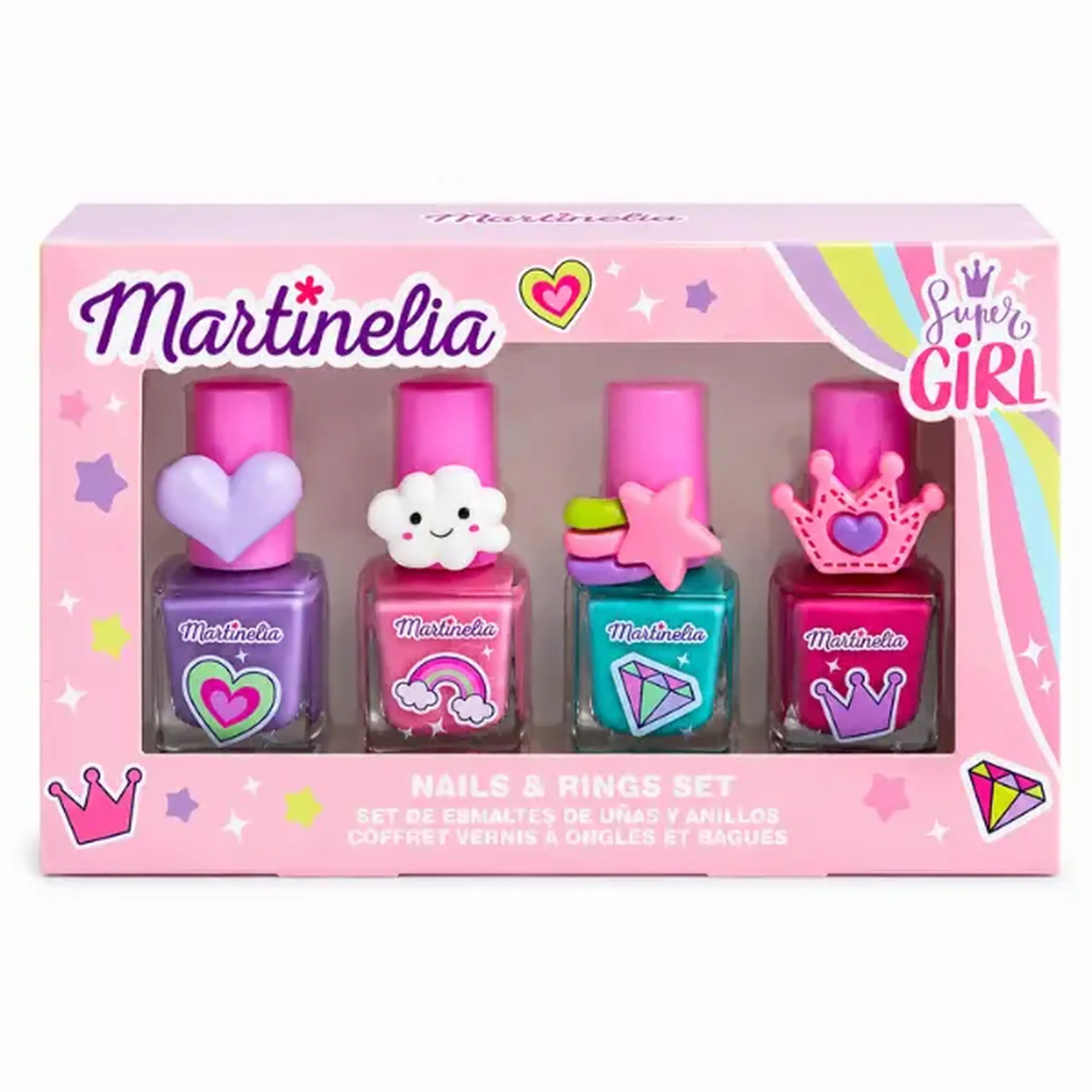 Martinelia set „Lacuri de unghii și inele” Super Girl
